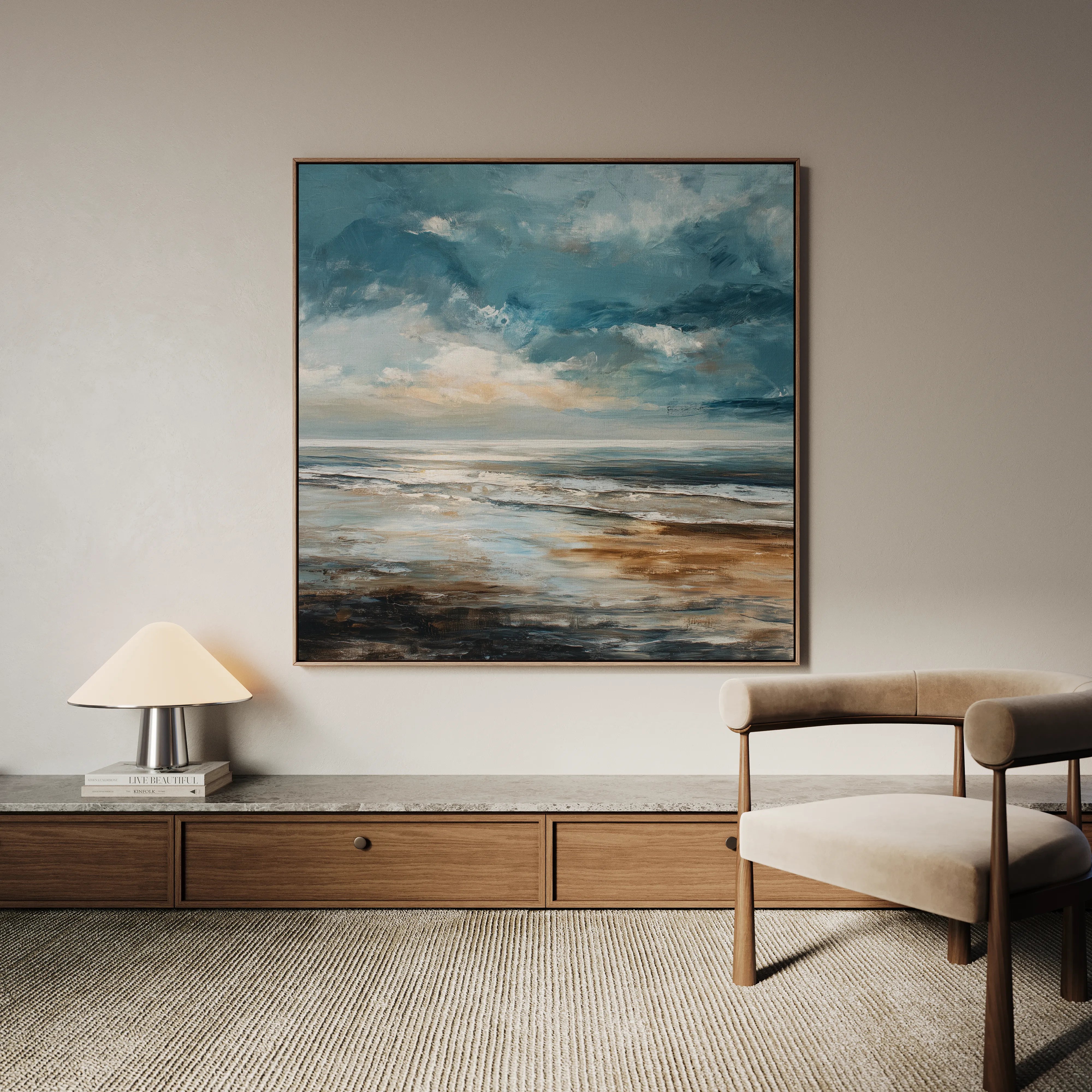 Abstract 1387 Canvas Art 60 x 60 cm / Black