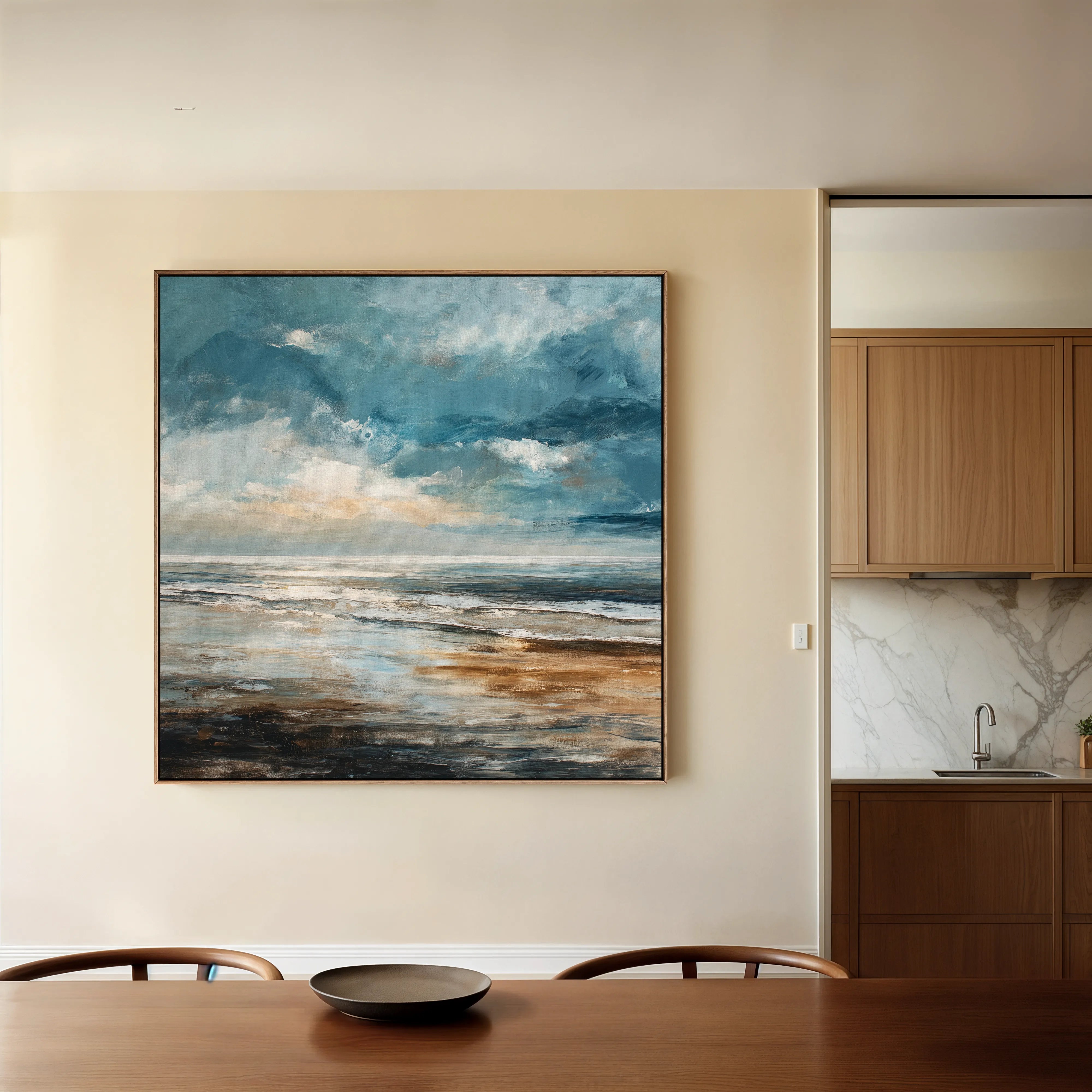 Abstract 1387 Canvas Art 60 x 60 cm / Black