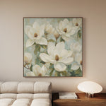 Floral 1387 Canvas Art 60 x 60 cm / Black