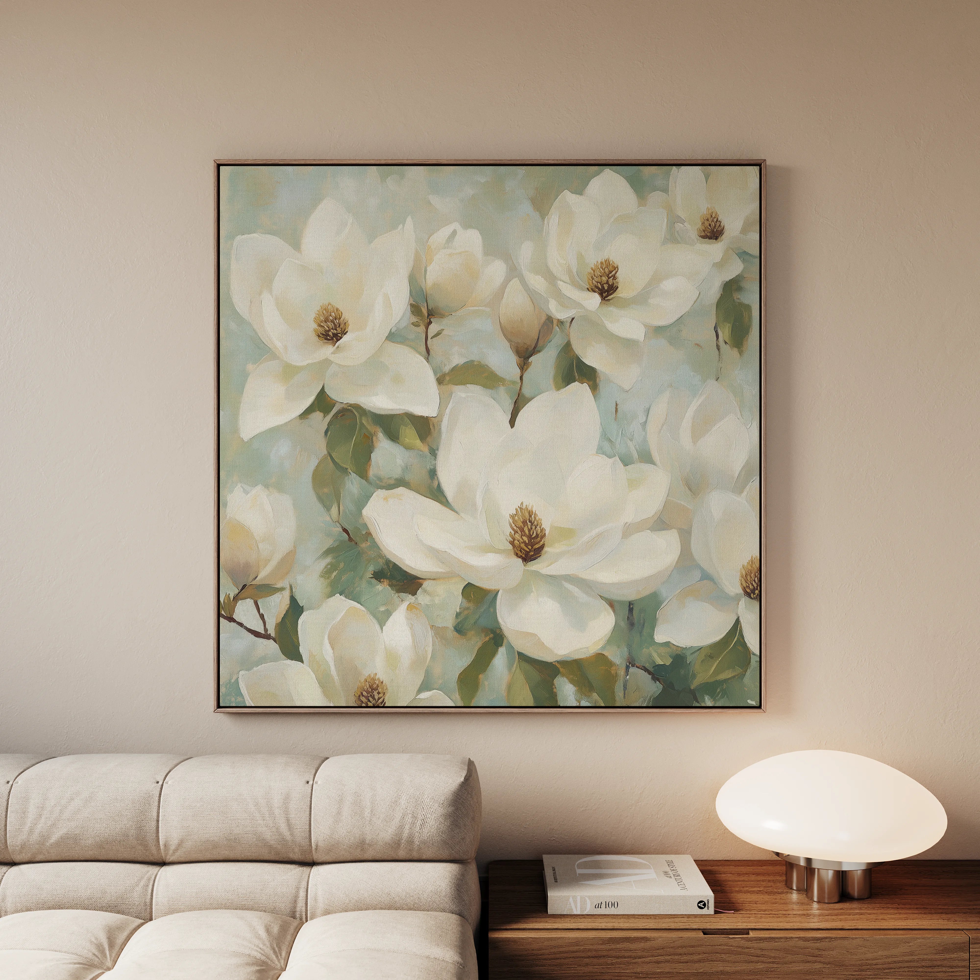 Floral 1387 Canvas Art 60 x 60 cm / Black