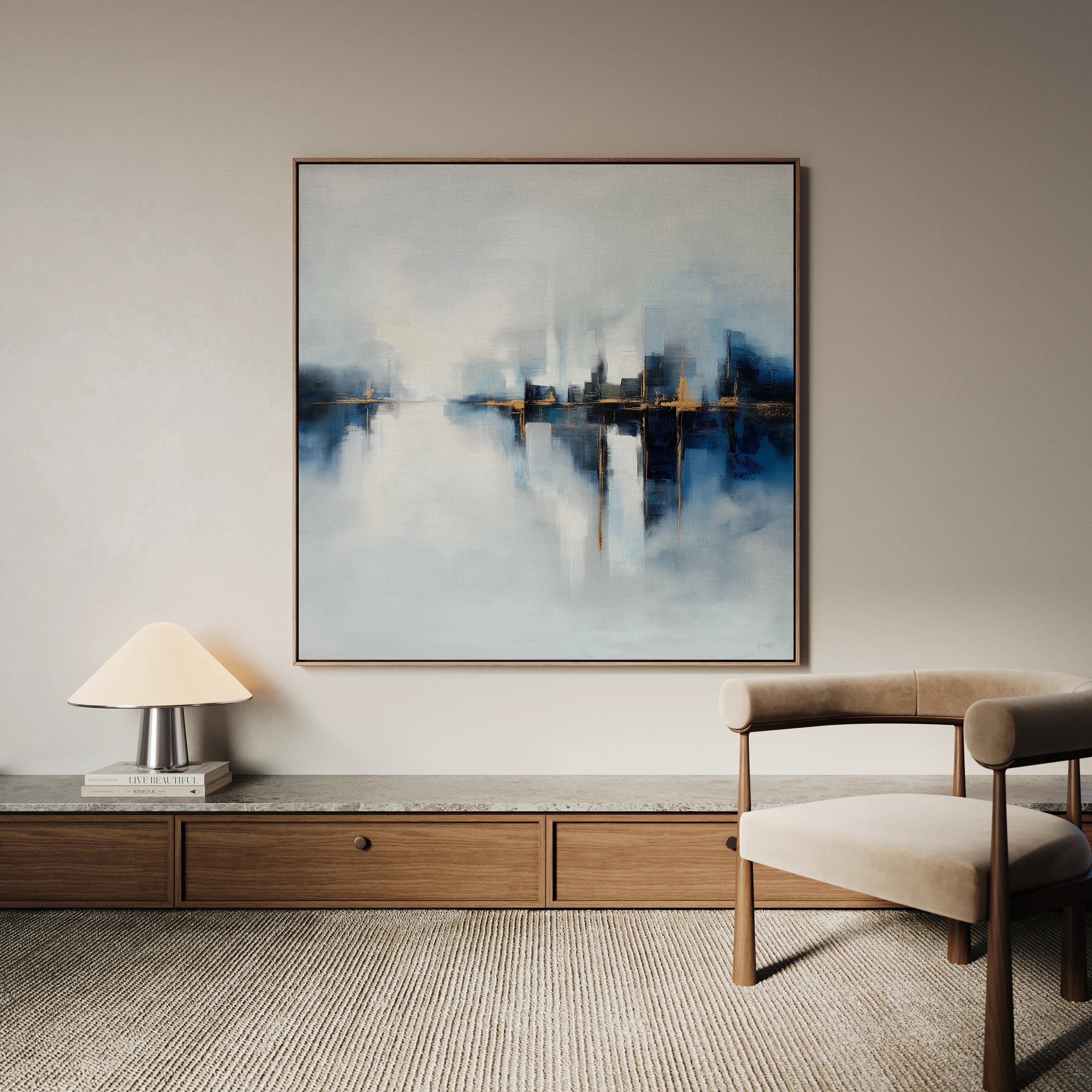 Abstract 1388 Canvas Art 60 x 60 cm / Black