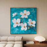 Floral 1389 Canvas Art 60 x 60 cm / Black