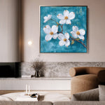 Floral 1389 Canvas Art 60 x 60 cm / Black