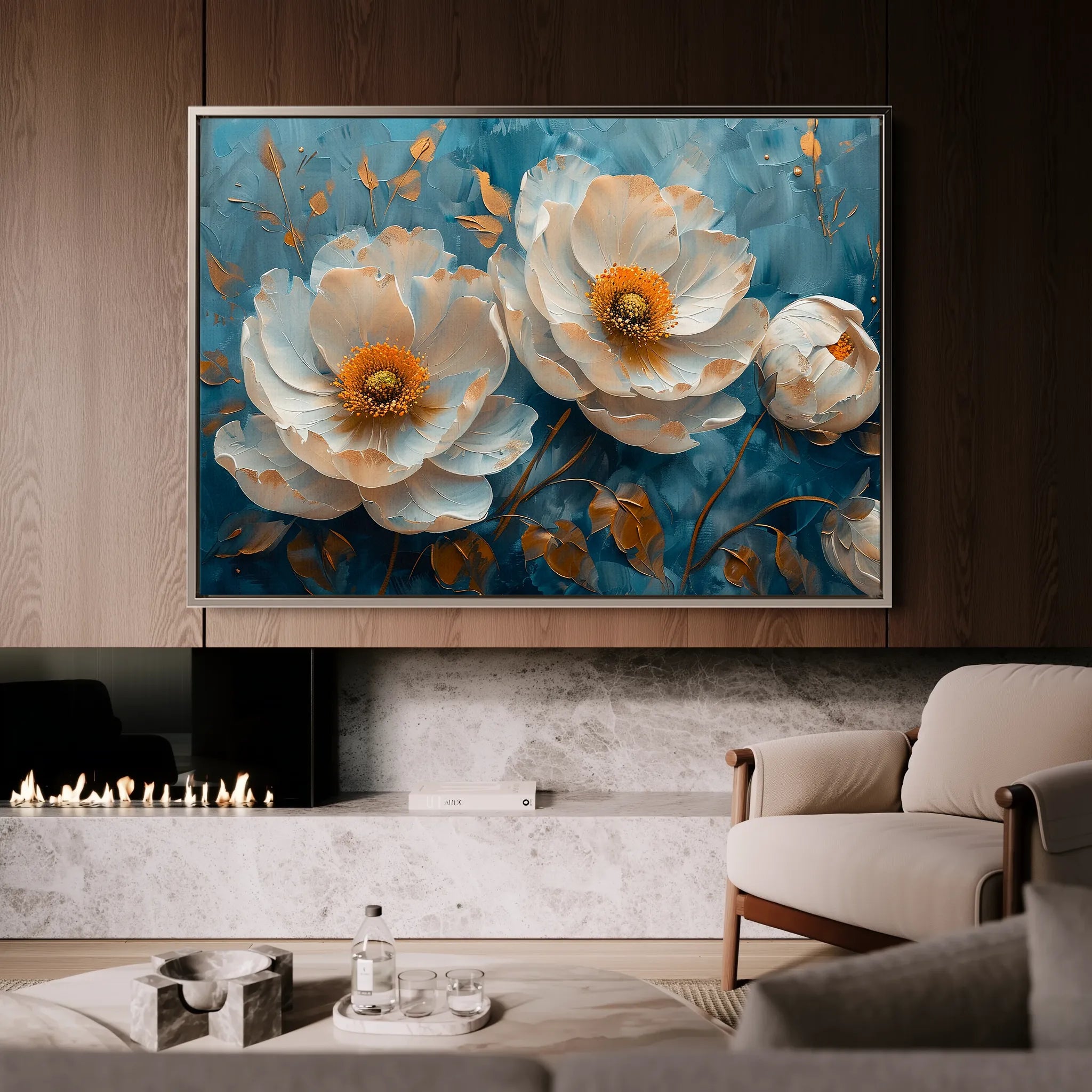 Floral 139 Canvas Art 60 x 40 cm / Black