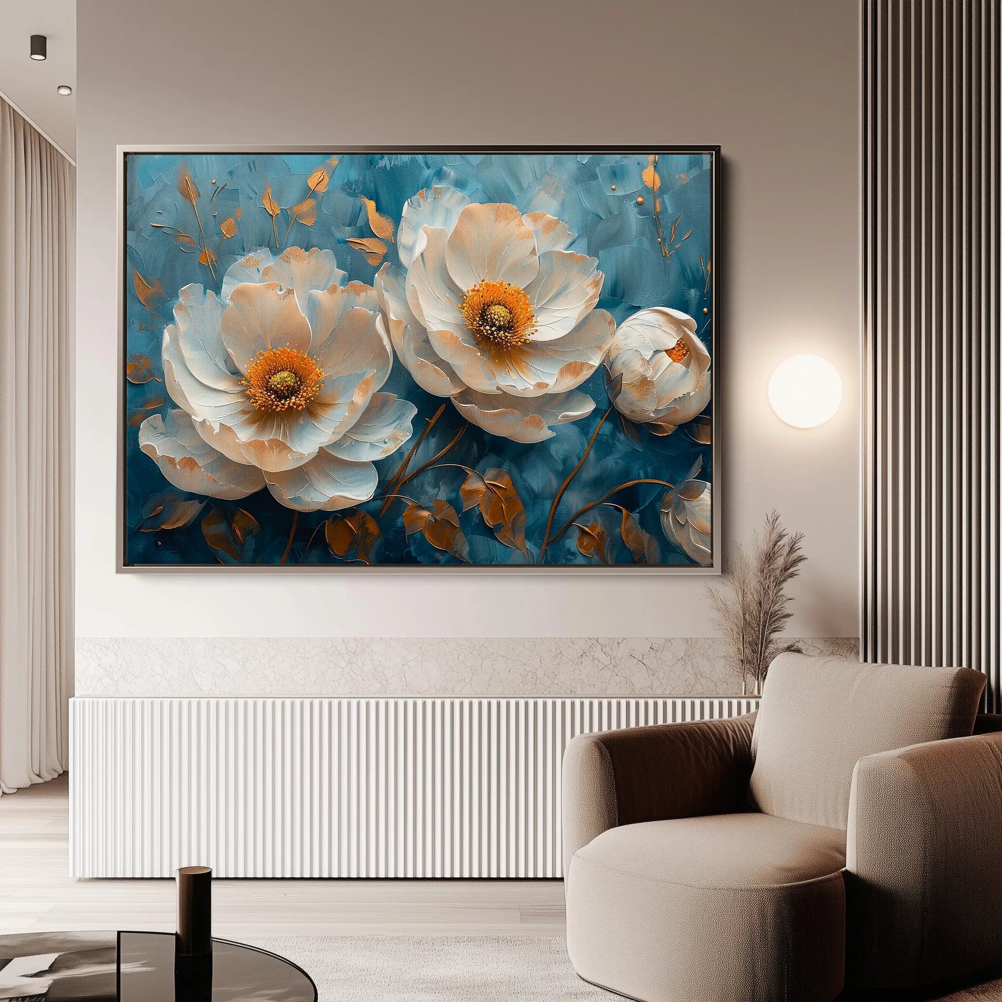 Floral 139 Canvas Art 60 x 40 cm / Black