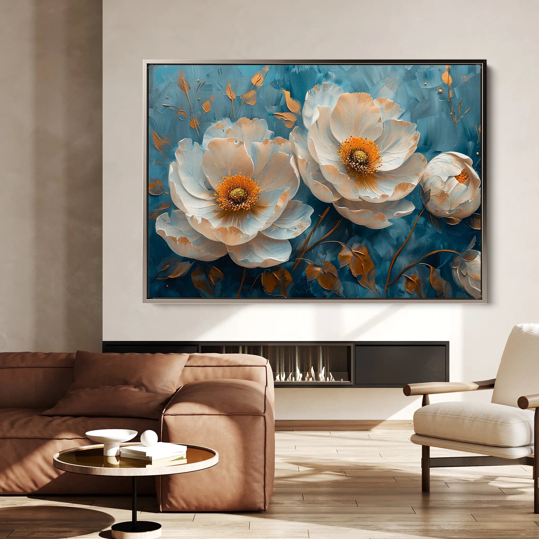 Floral 139 Canvas Art 60 x 40 cm / Black