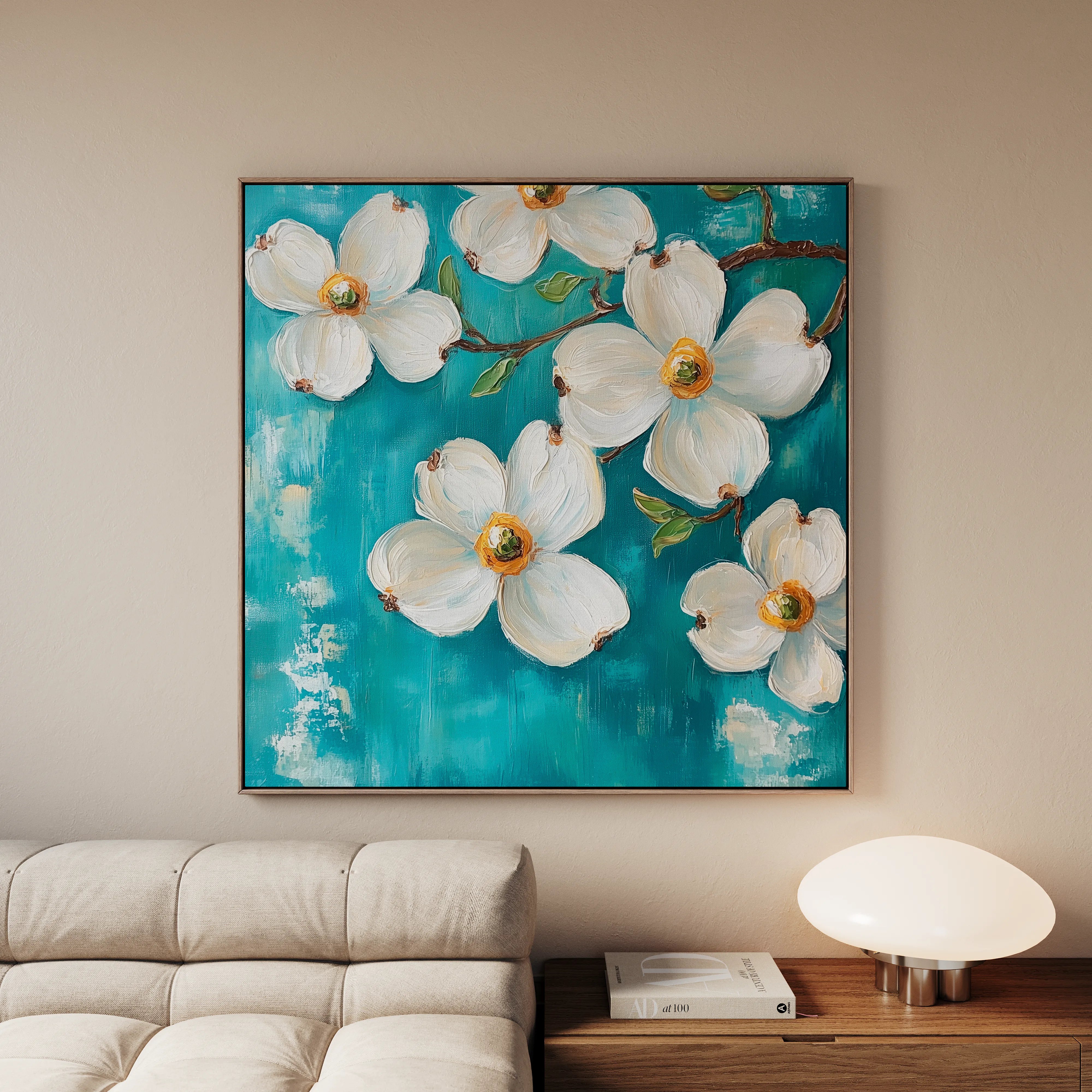 Floral 1390 Canvas Art 60 x 60 cm / Black