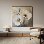 Floral 1391 Canvas Art 60 x 60 cm / Black