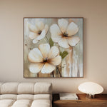 Floral 1392 Canvas Art 60 x 60 cm / Black