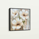 Floral 1392 Canvas Art 60 x 60 cm / Black