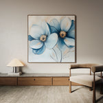 Floral 1393 Canvas Art 60 x 60 cm / Black