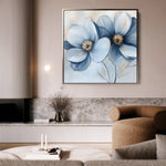 Floral 1393 Canvas Art 60 x 60 cm / Black