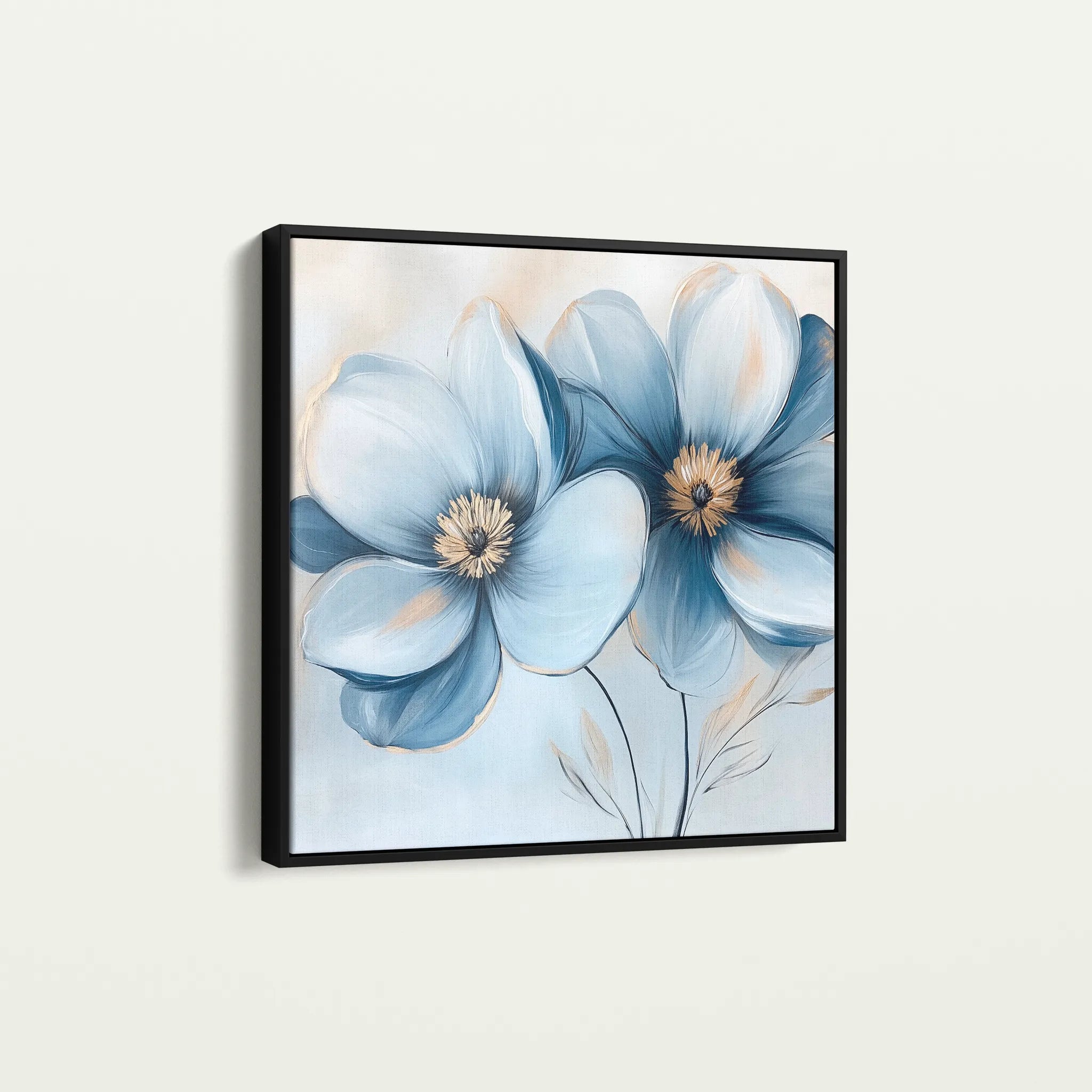 Floral 1393 Canvas Art 60 x 60 cm / Black