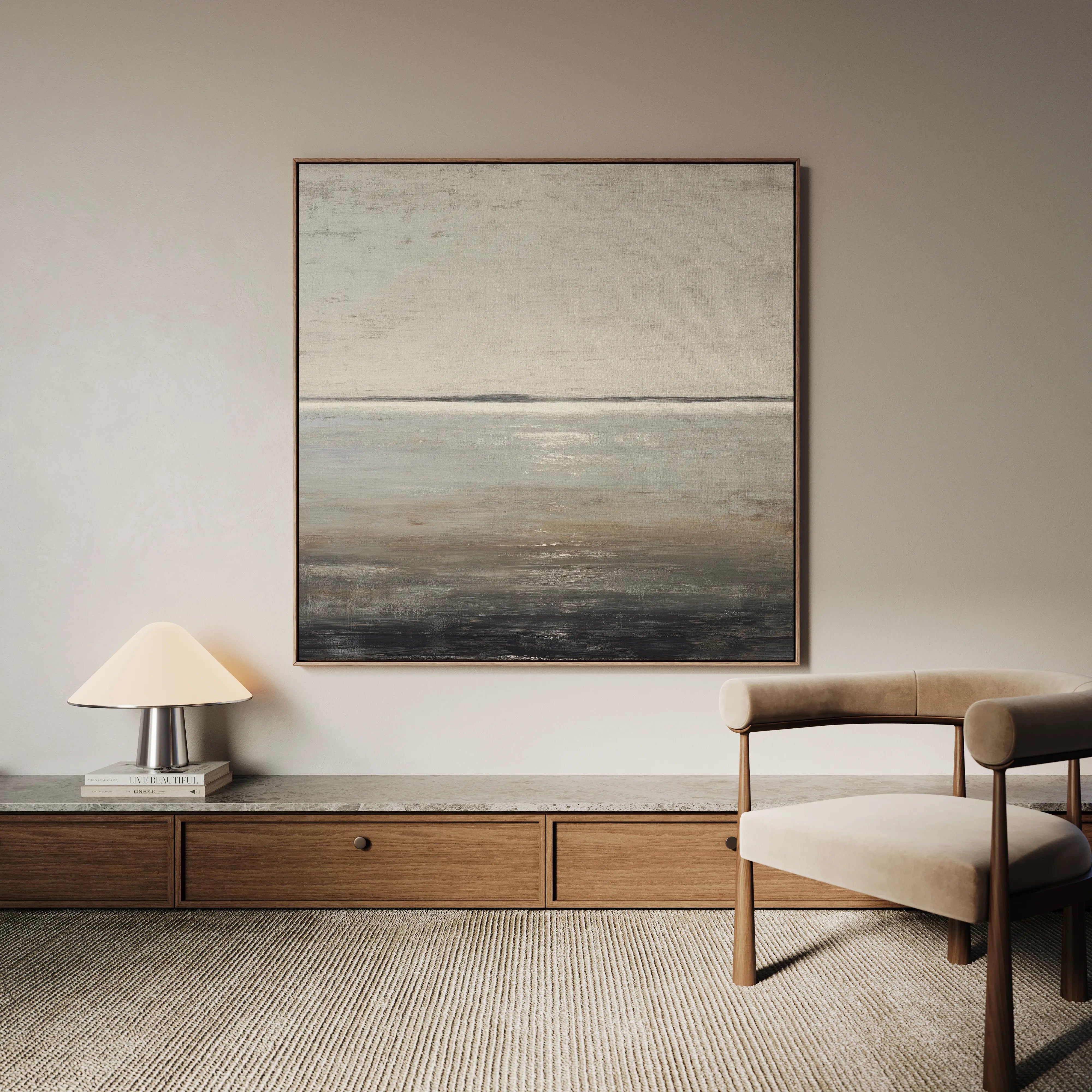 Abstract 1394 Canvas Art 60 x 60 cm / Black