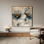 Floral 1394 Canvas Art 60 x 60 cm / Black