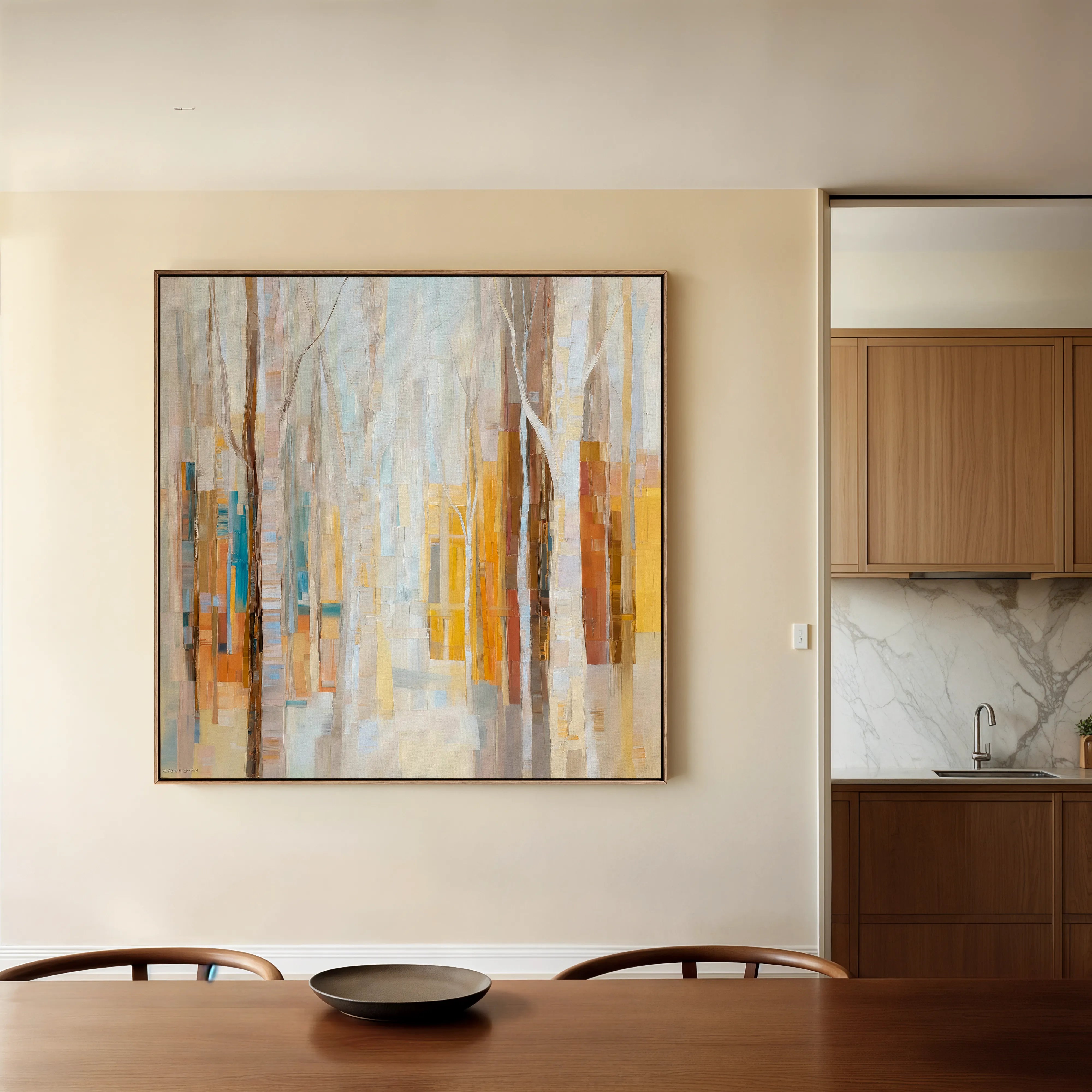 Abstract 1395 Canvas Art 60 x 60 cm / Black