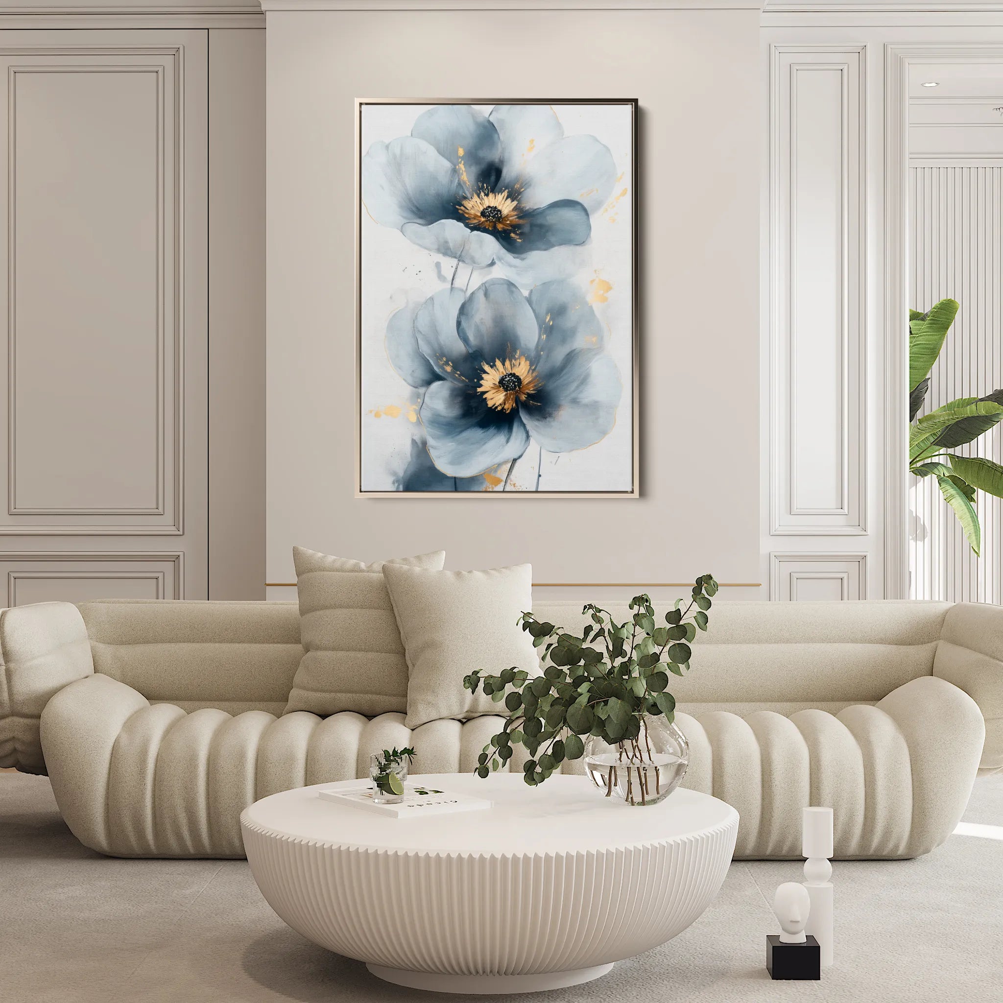 Floral 1395 Canvas Art 60 x 40 cm / Black