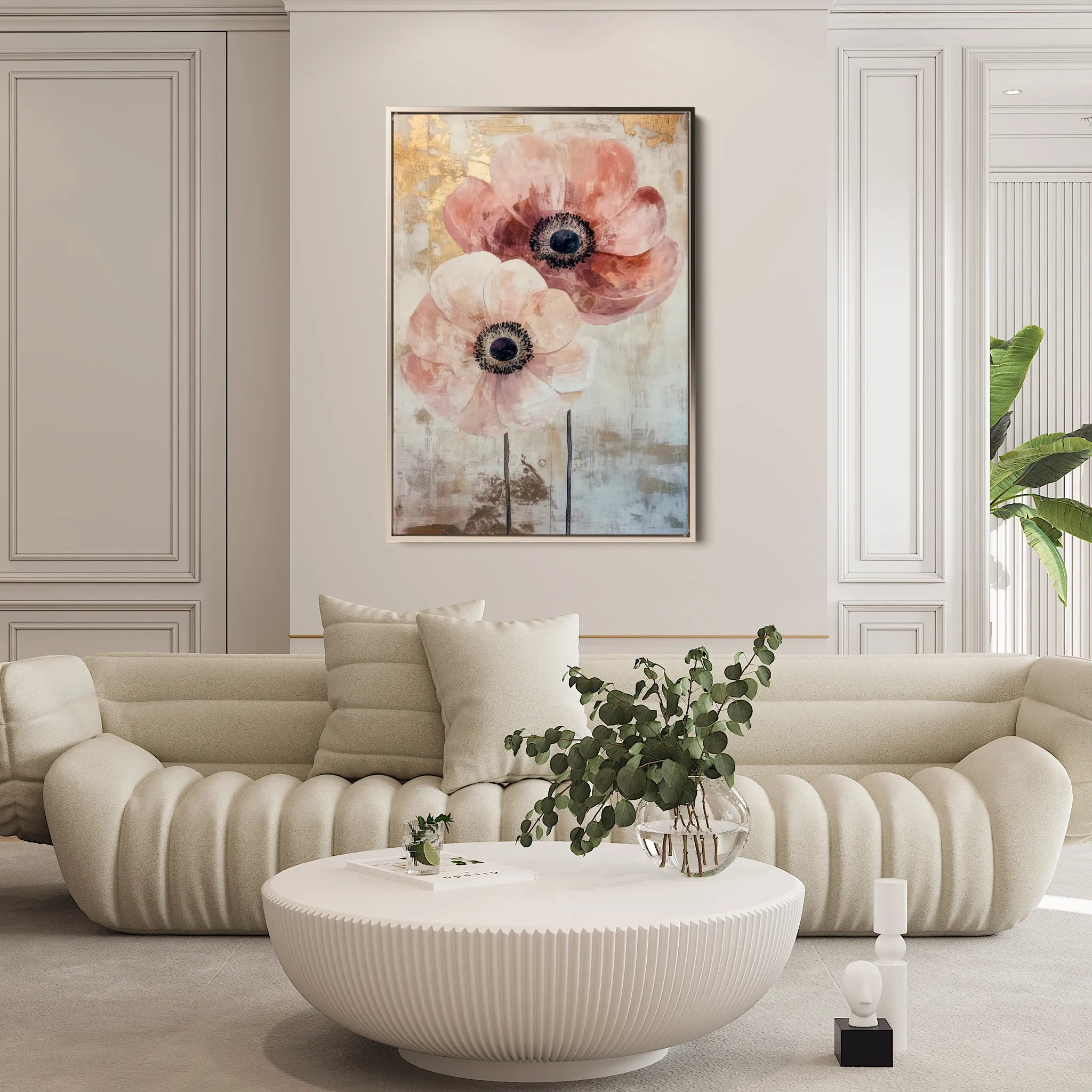 Floral 1396 Canvas Art 60 x 40 cm / Black
