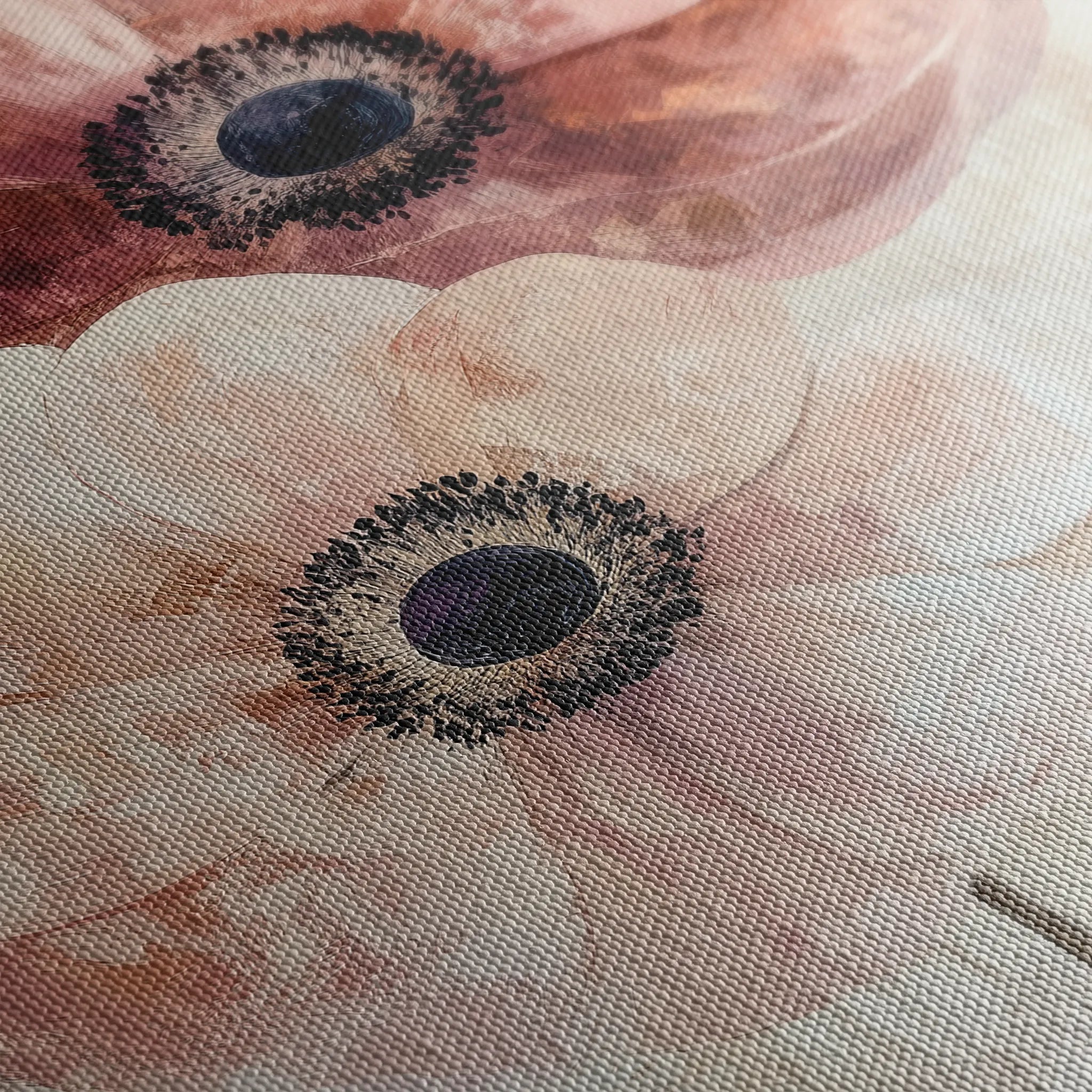Floral 1396 Canvas Art 60 x 40 cm / Black