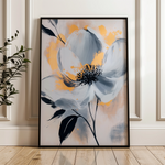 Floral 1397 Canvas Art 60 x 40 cm / Black