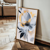 Floral 1397 Canvas Art 60 x 40 cm / Black