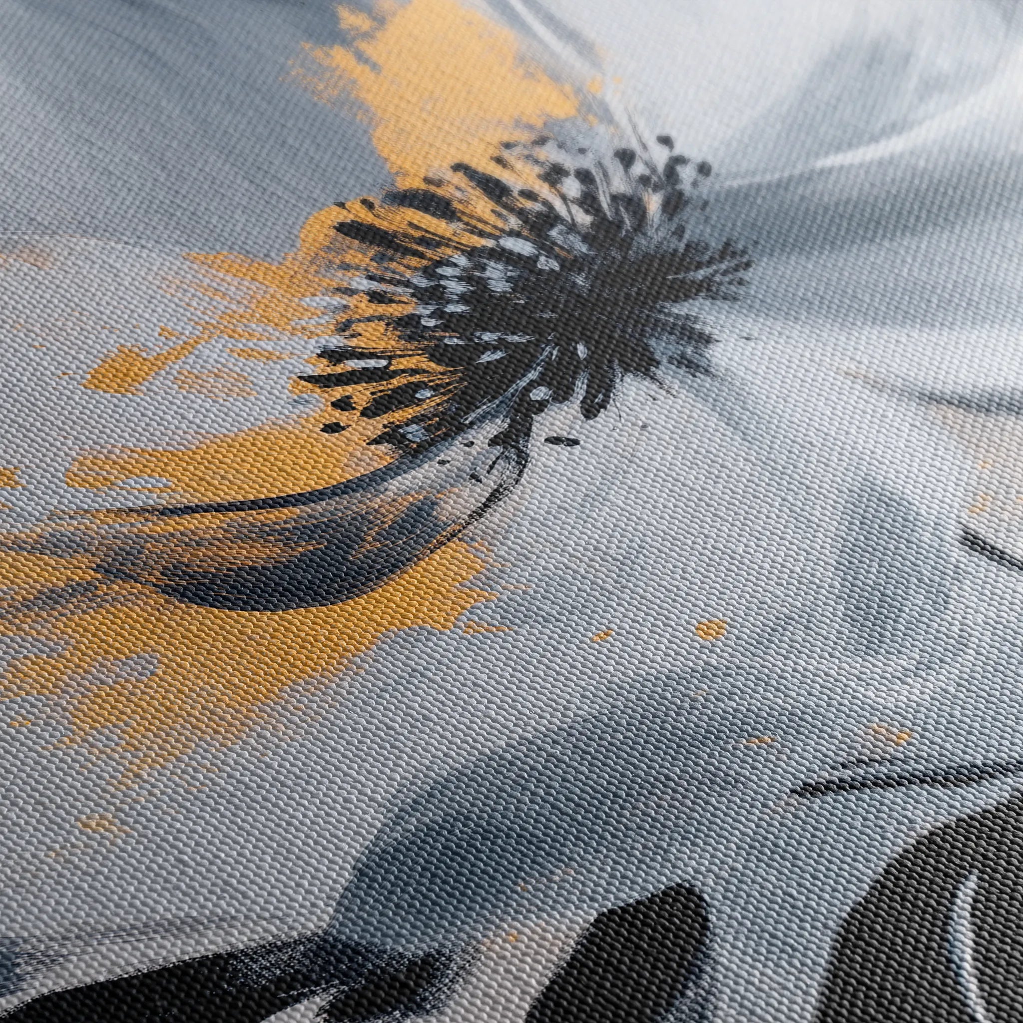 Floral 1397 Canvas Art 60 x 40 cm / Black