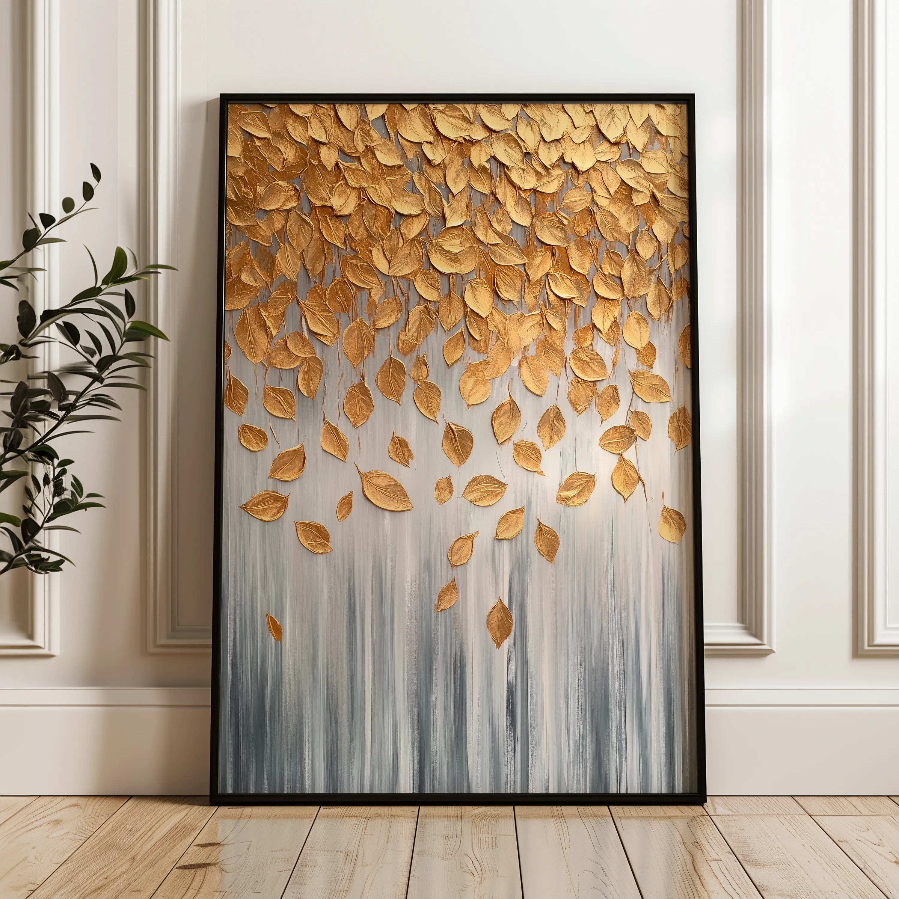 Floral 1399 Canvas Art 60 x 40 cm / Black