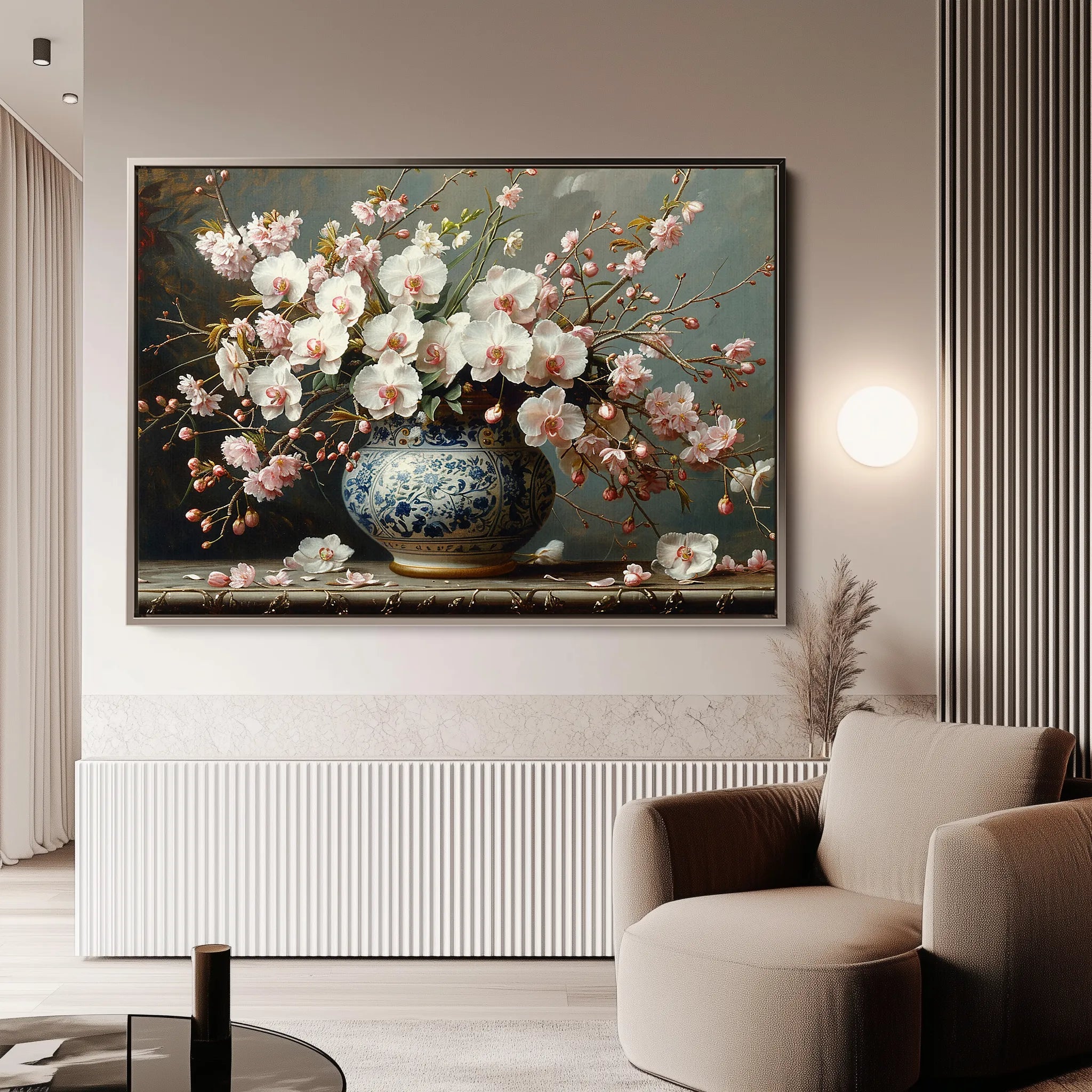 Floral 140 Canvas Art 60 x 40 cm / Black