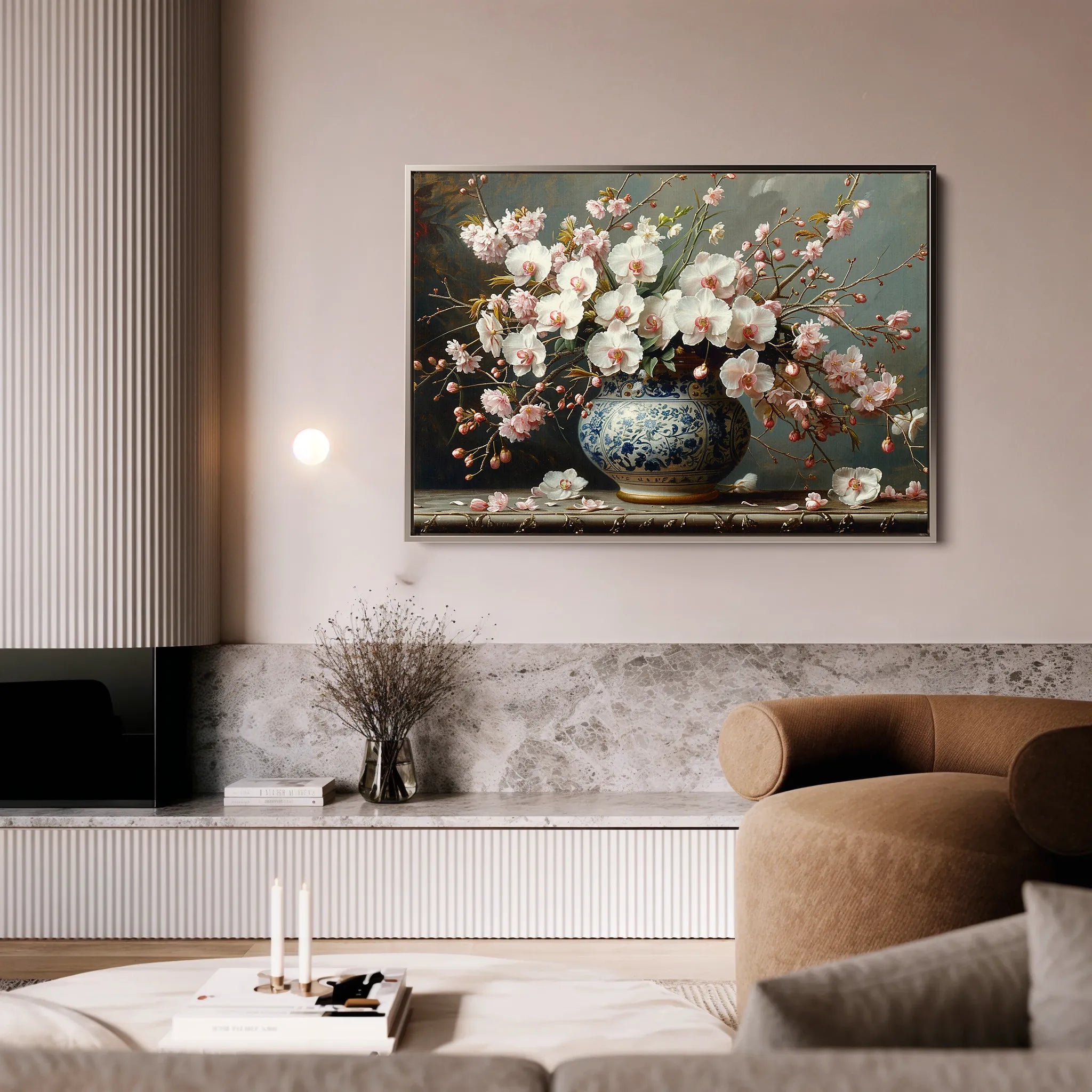 Floral 140 Canvas Art 60 x 40 cm / Black