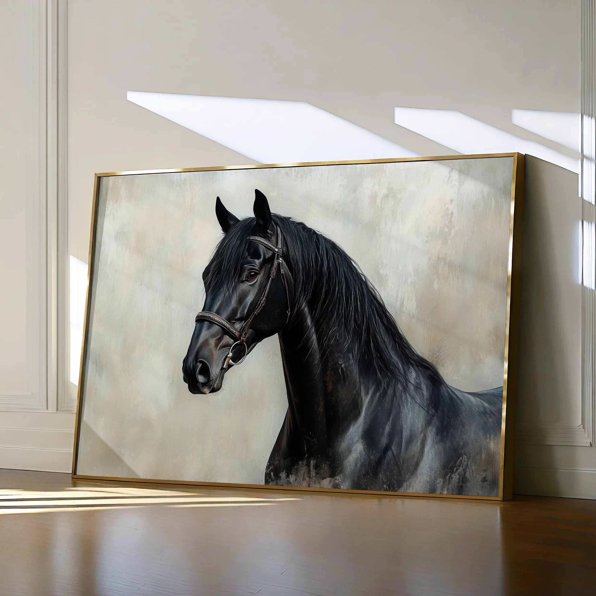 Horses 140 Canvas Art 60 x 40 cm / Black