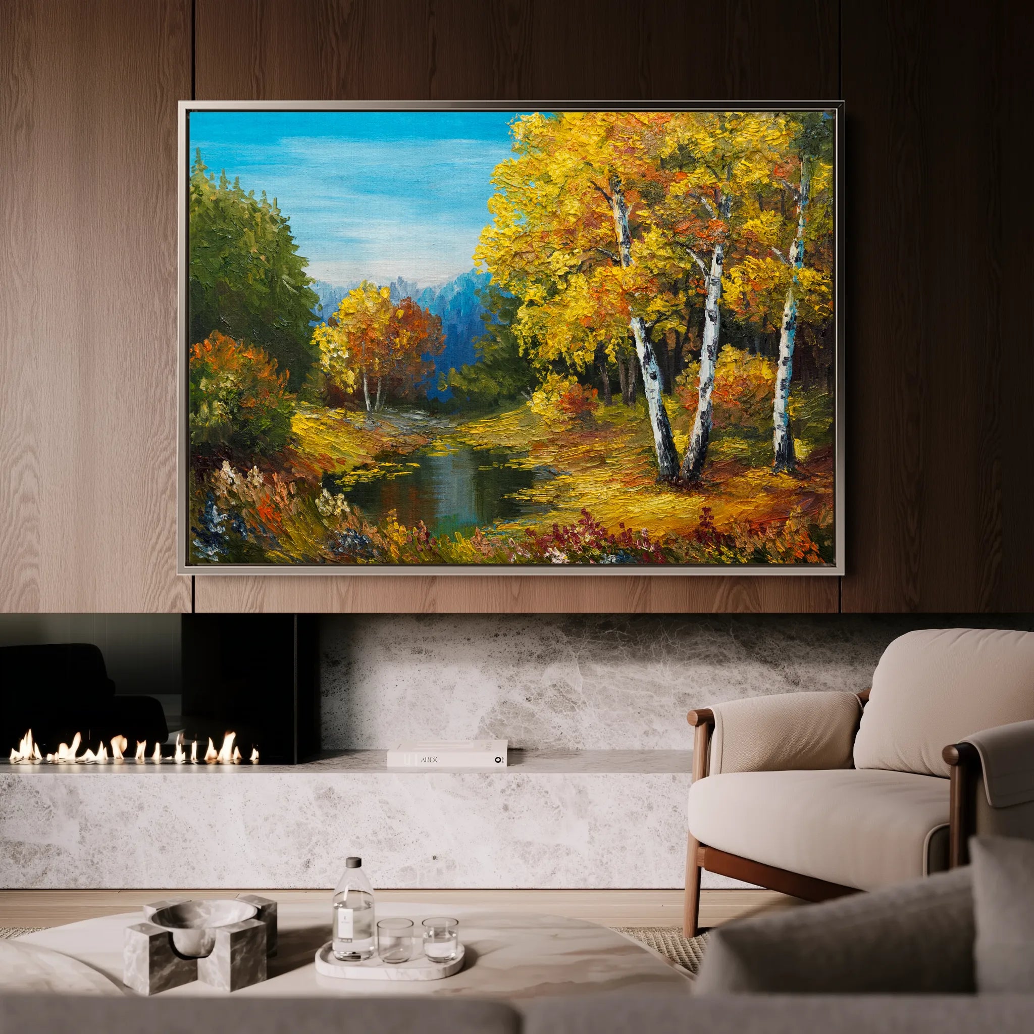 Landscape 140 Canvas Art 60 x 40 cm / Black