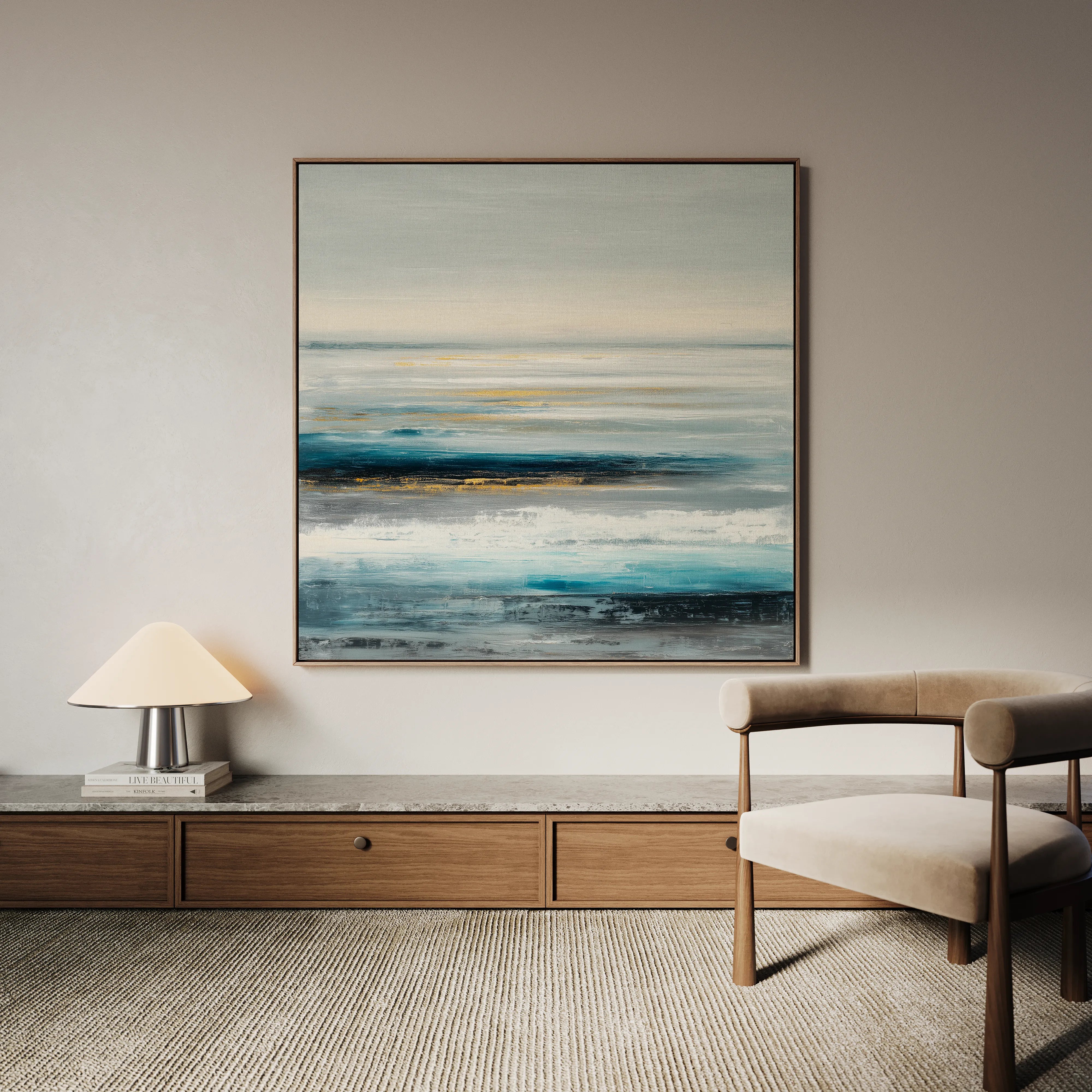 Abstract 1400 Canvas Art 60 x 60 cm / Black