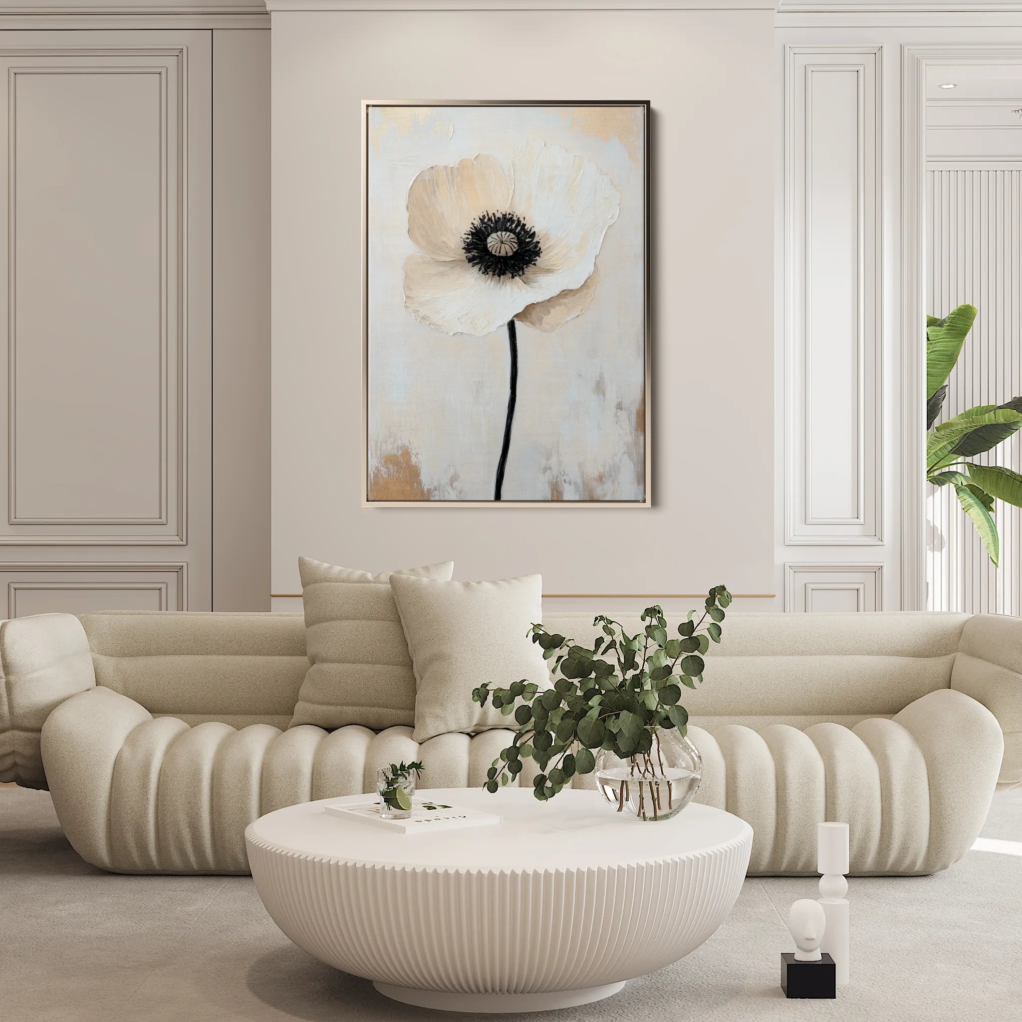 Floral 1400 Canvas Art 60 x 40 cm / Black
