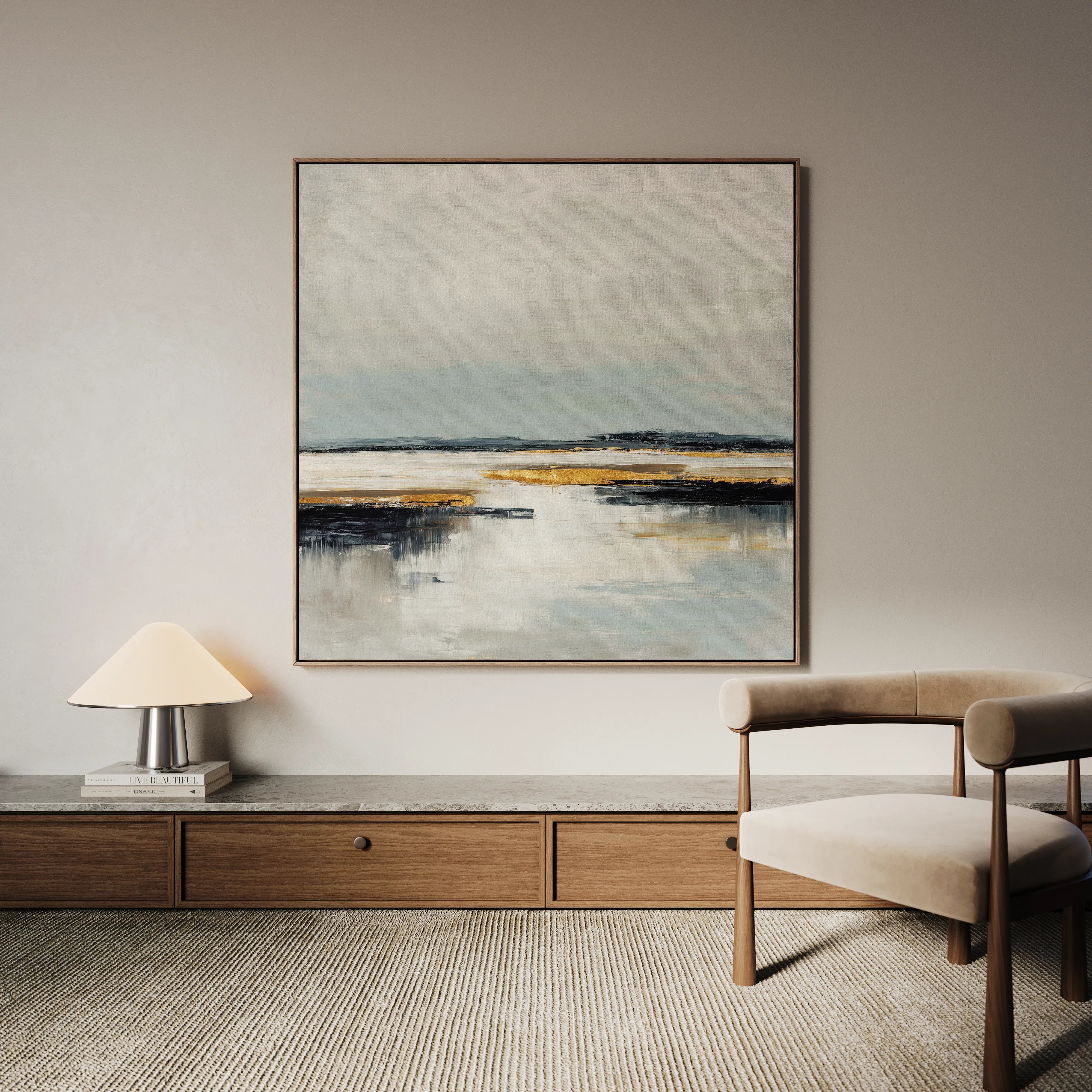 Abstract 1401 Canvas Art 60 x 60 cm / Black