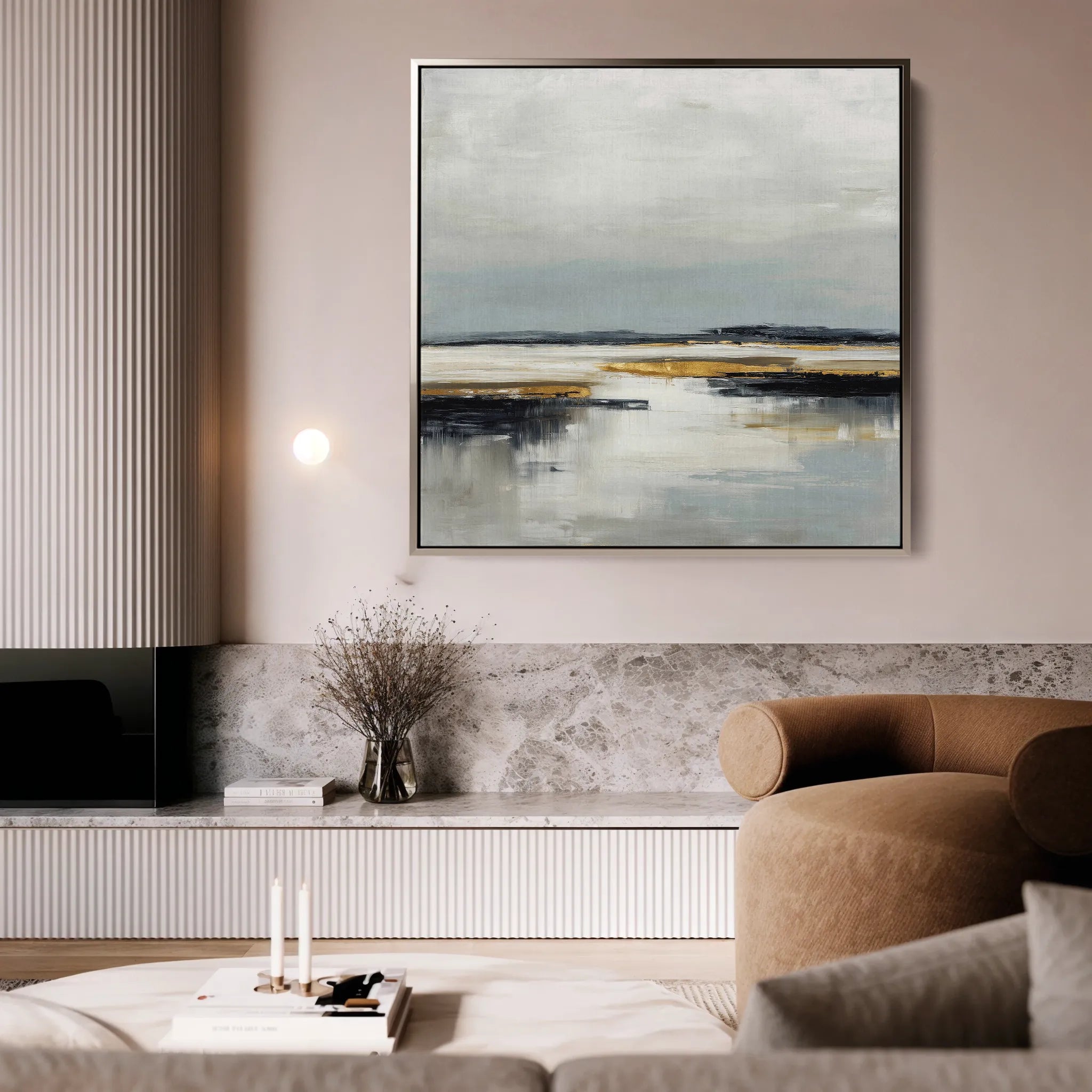 Abstract 1401 Canvas Art 60 x 60 cm / Black
