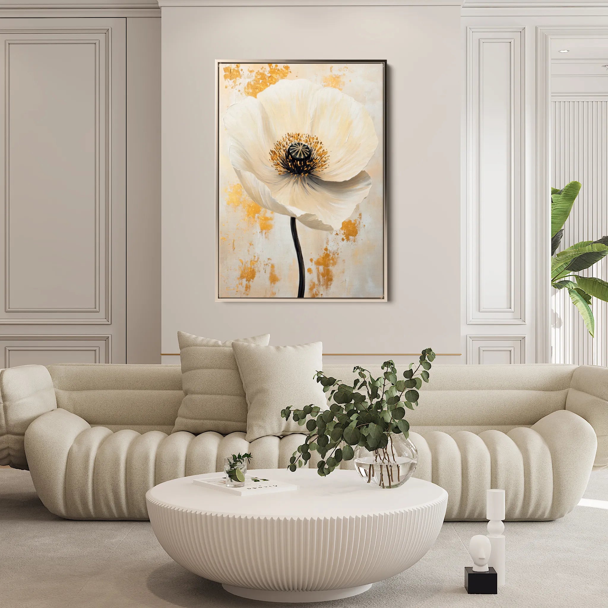 Floral 1401 Canvas Art 60 x 40 cm / Black