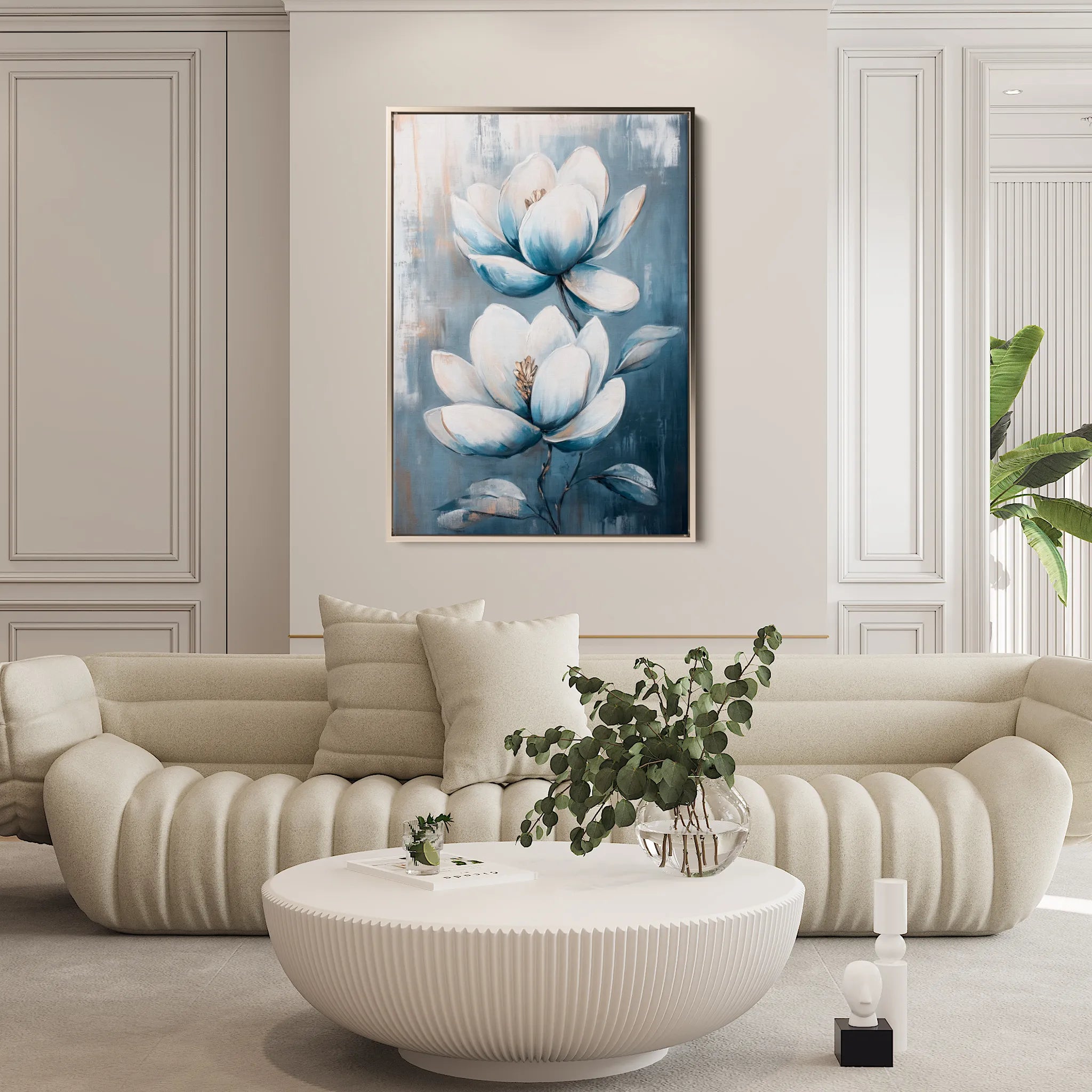 Floral 1402 Canvas Art 60 x 40 cm / Black