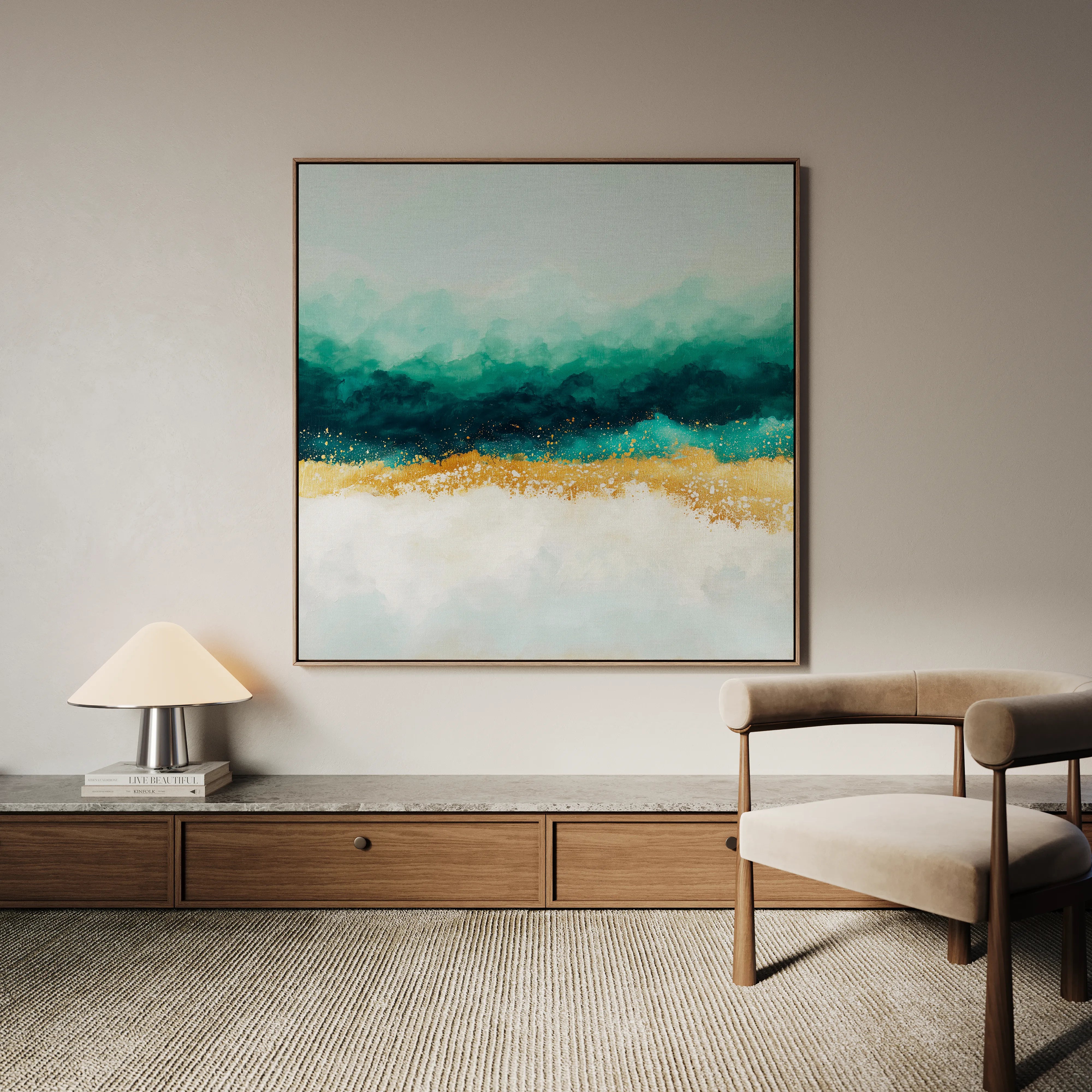 Abstract 1403 Canvas Art 60 x 60 cm / Black