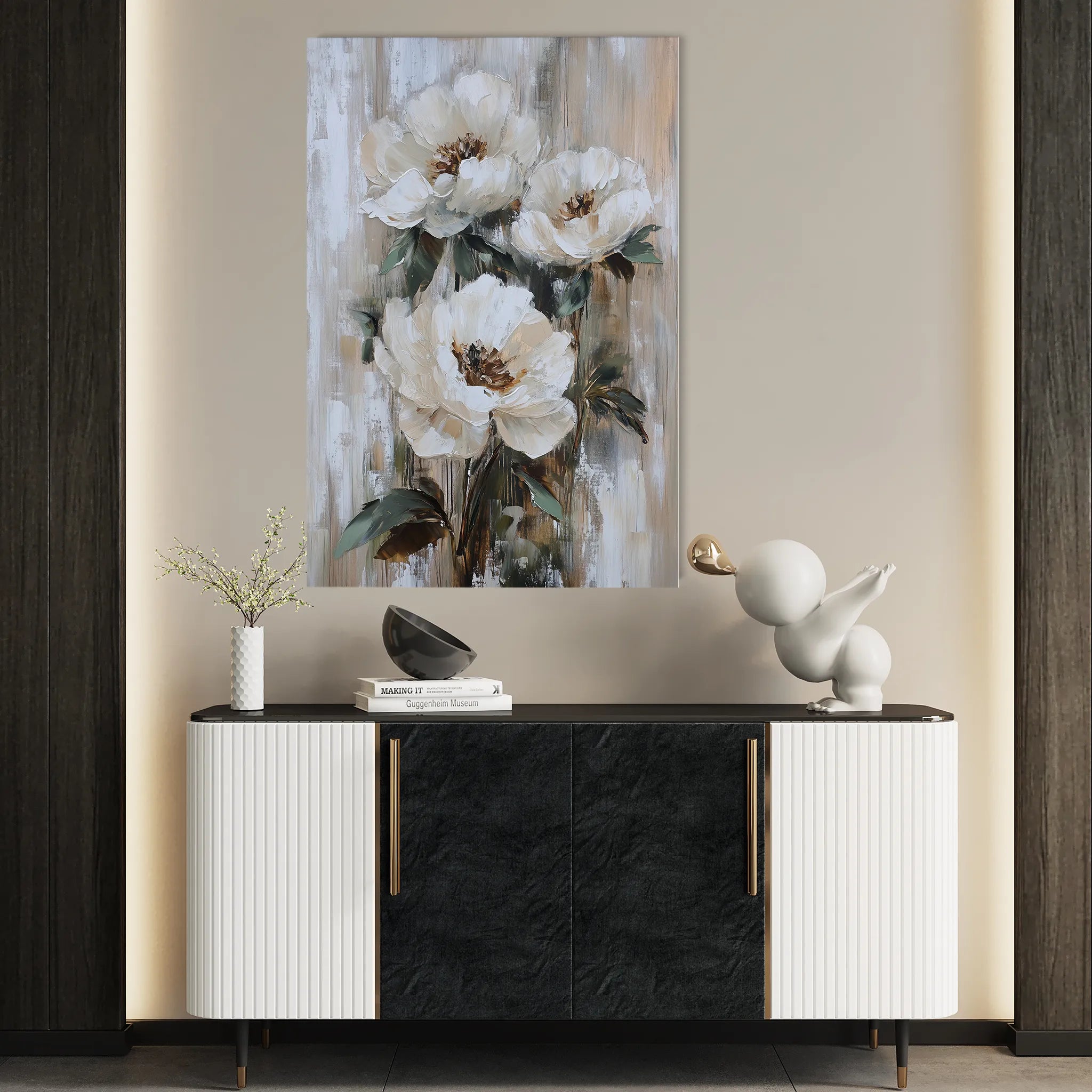 Floral 1403 Canvas Art 60 x 40 cm / Black