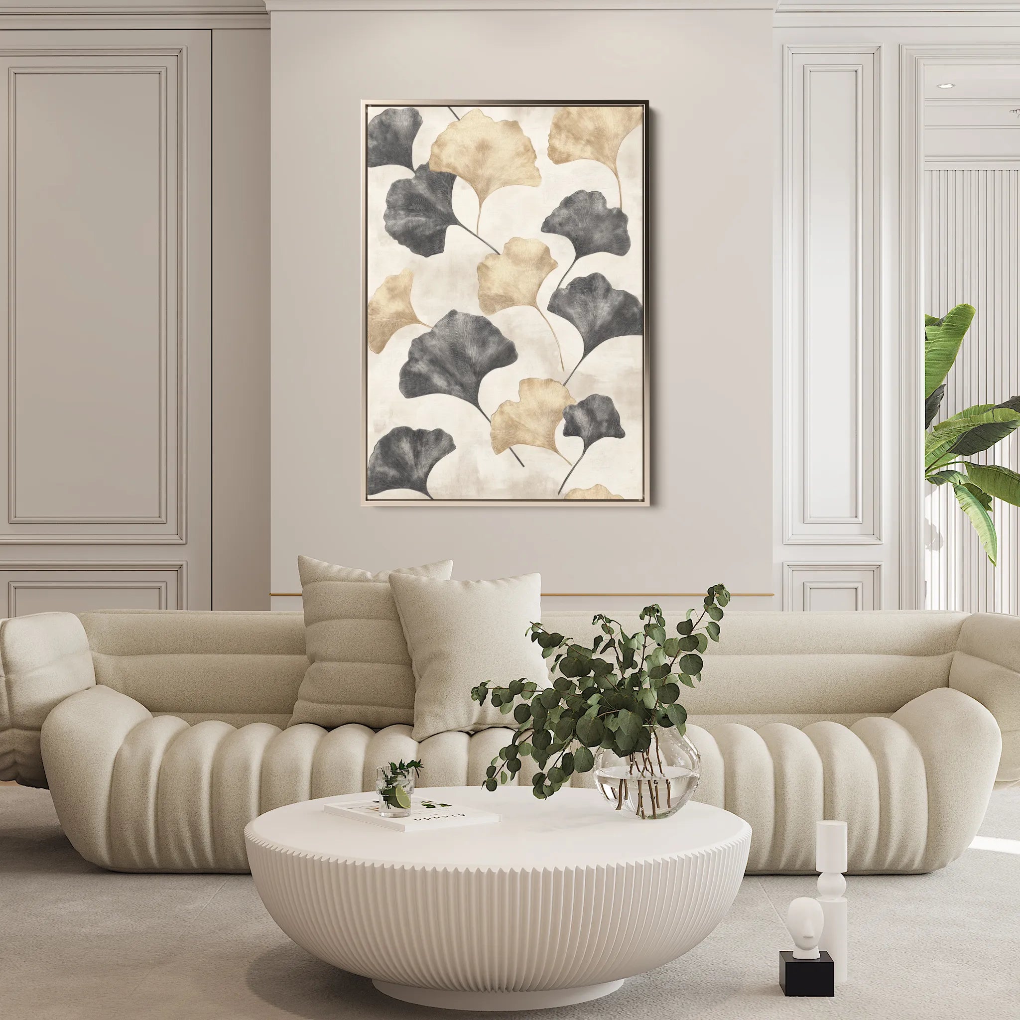 Floral 1404 Canvas Art 60 x 40 cm / Black