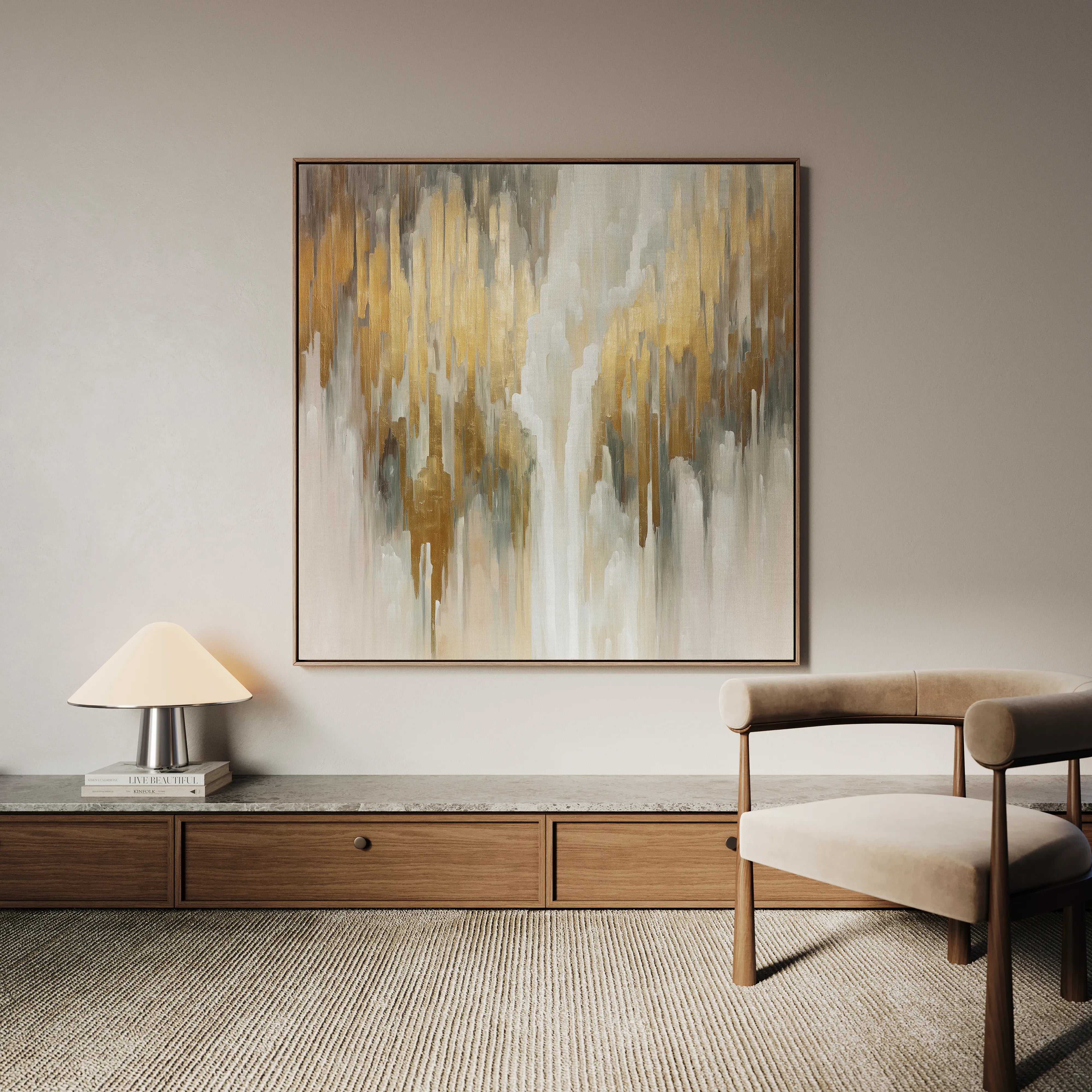 Abstract 1405 Canvas Art 60 x 60 cm / Black