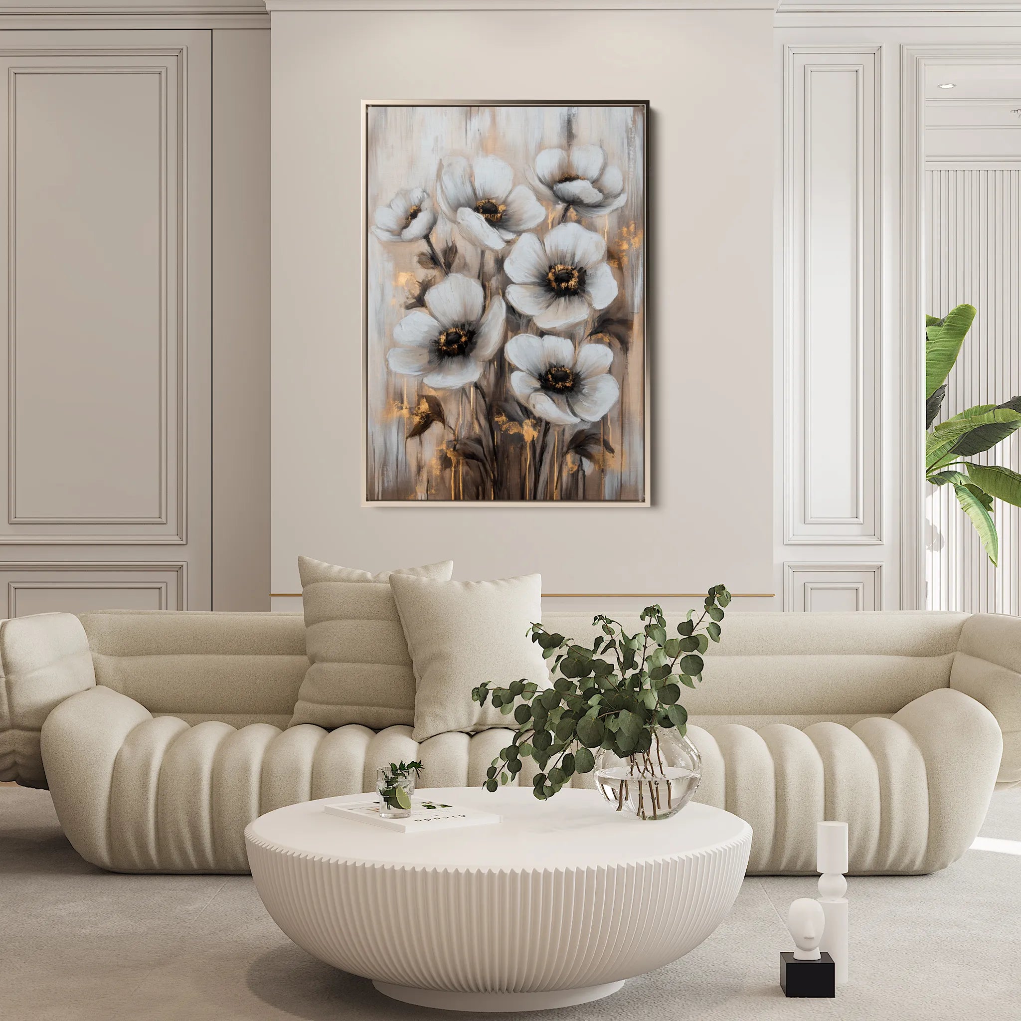Floral 1405 Canvas Art 60 x 40 cm / Black