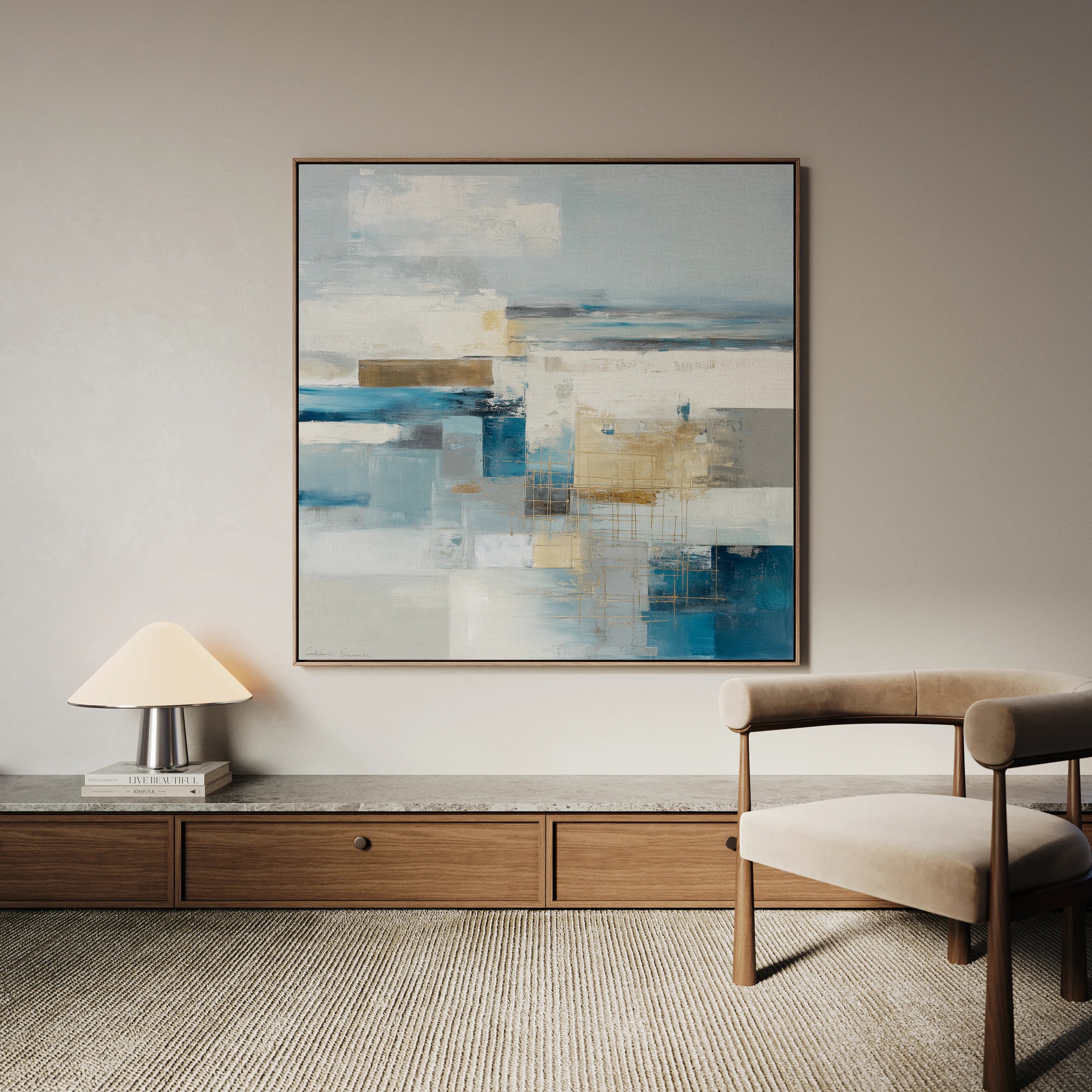 Abstract 1406 Canvas Art 60 x 60 cm / Black