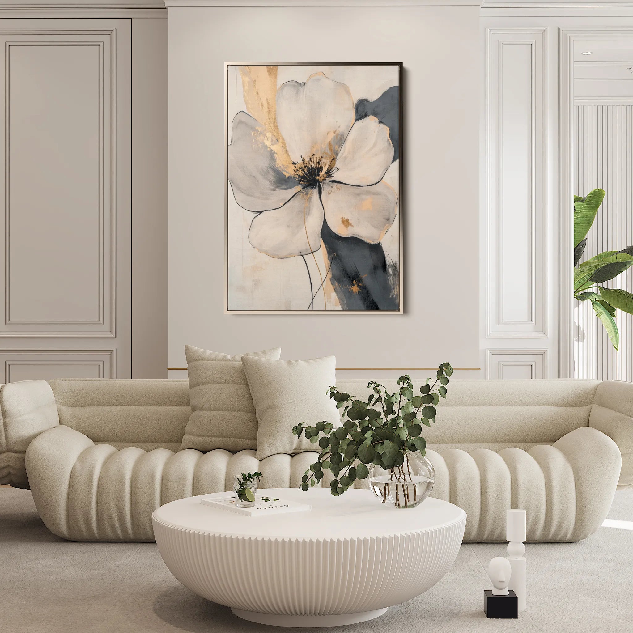 Floral 1406 Canvas Art 60 x 40 cm / Black