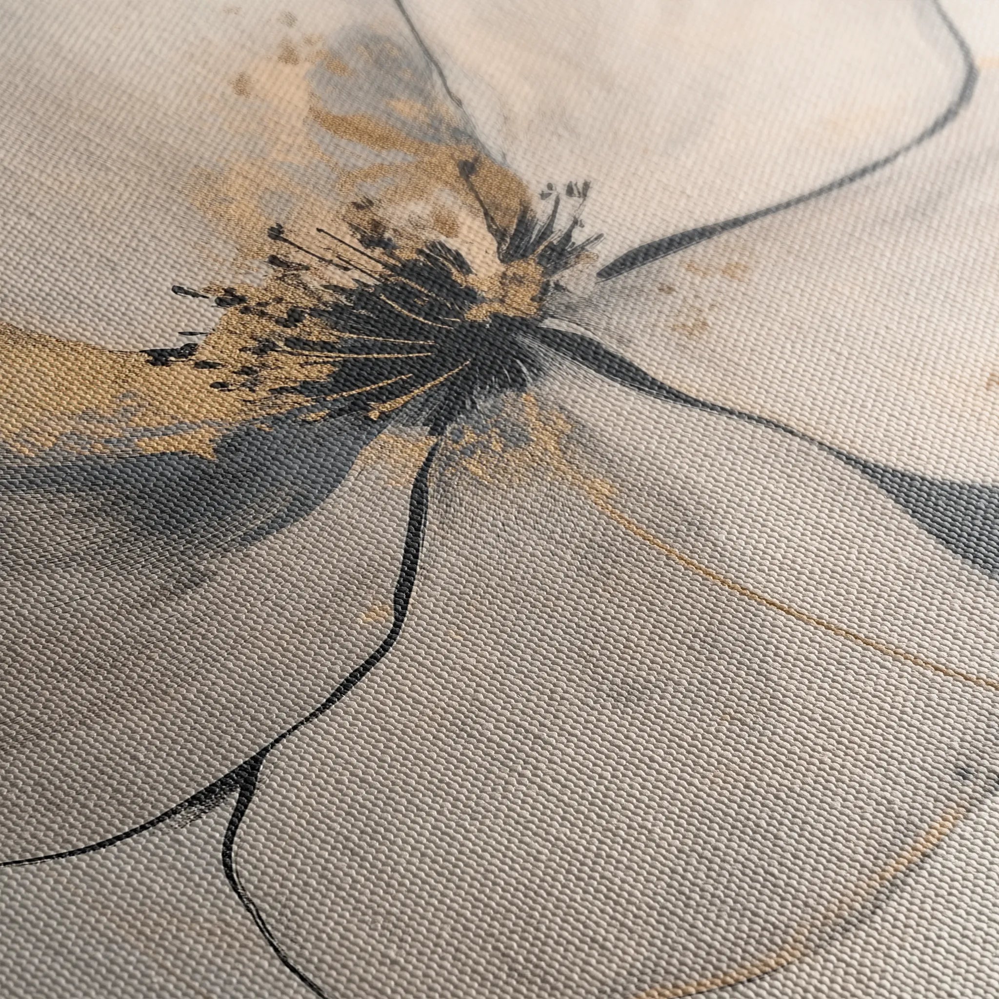 Floral 1406 Canvas Art 60 x 40 cm / Black
