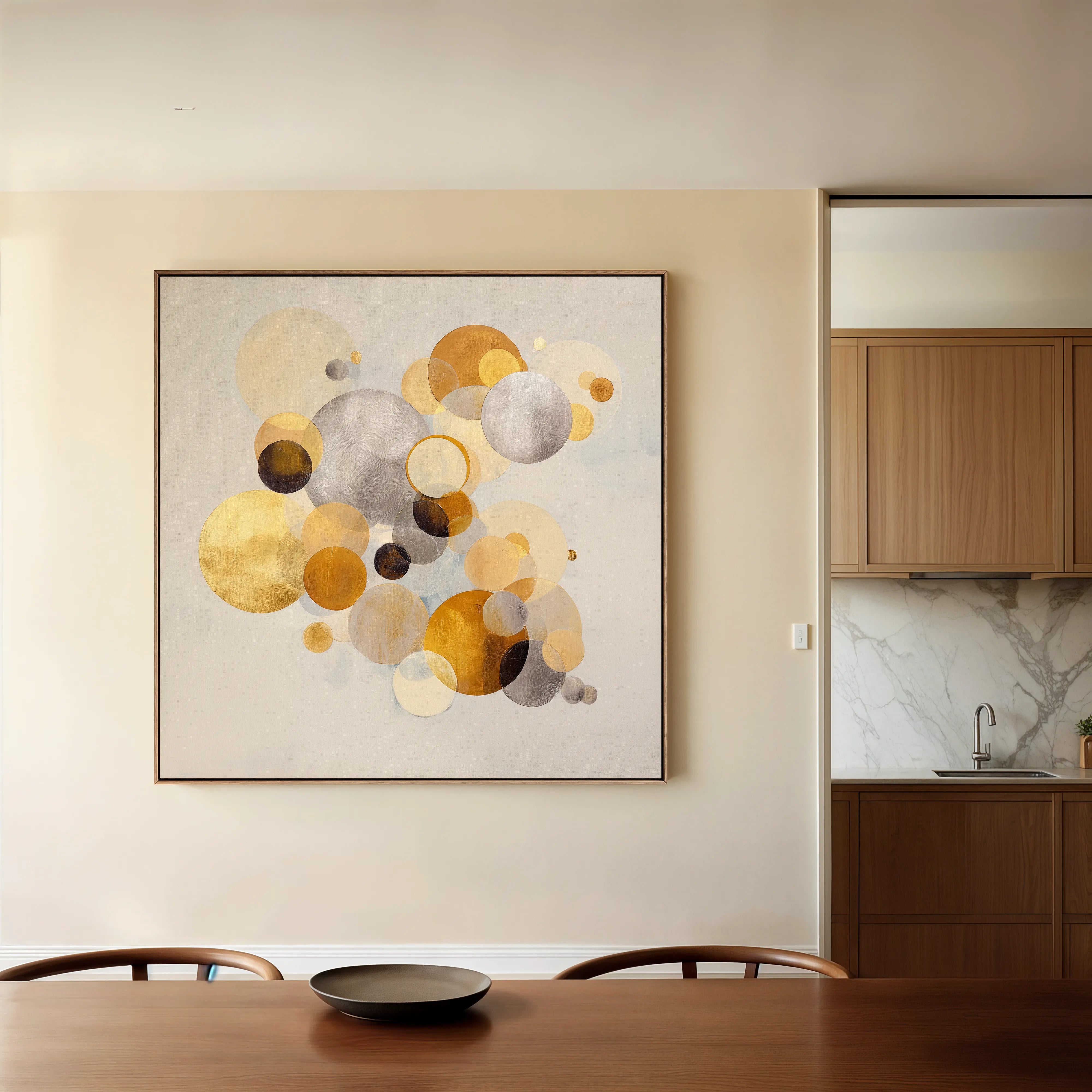 Abstract 1407 Canvas Art 60 x 60 cm / Black
