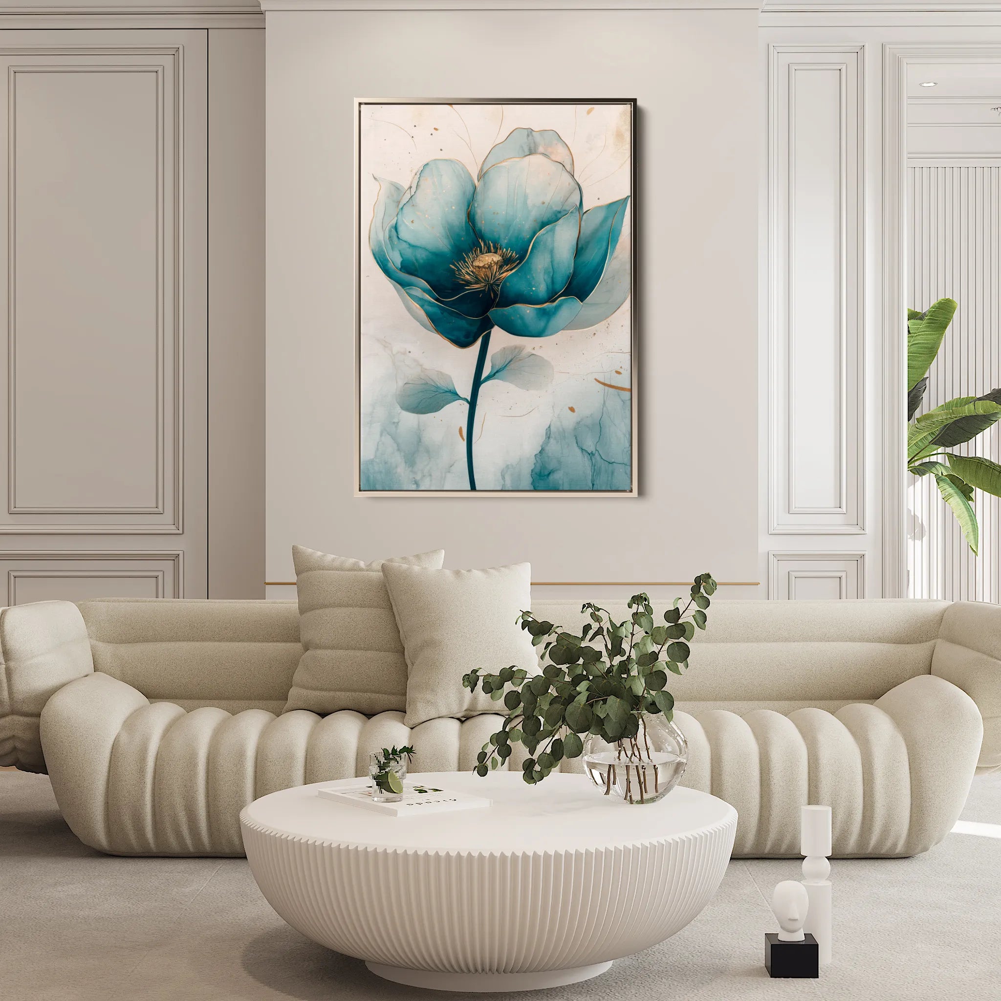 Floral 1408 Canvas Art 60 x 40 cm / Black