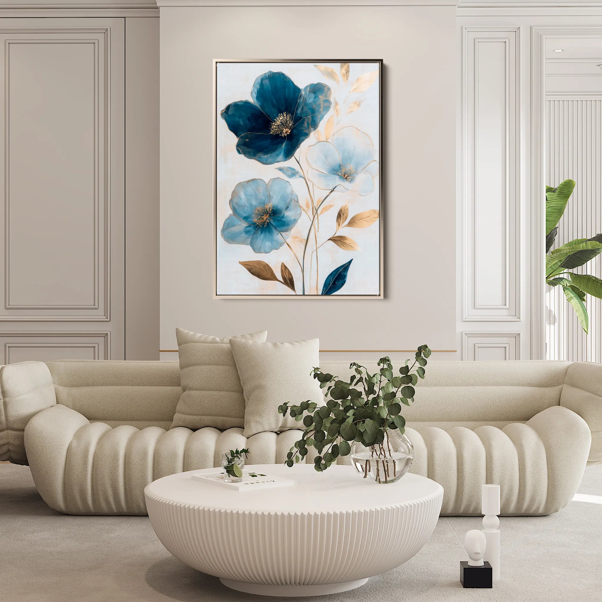 Floral 1409 Canvas Art 60 x 40 cm / Black