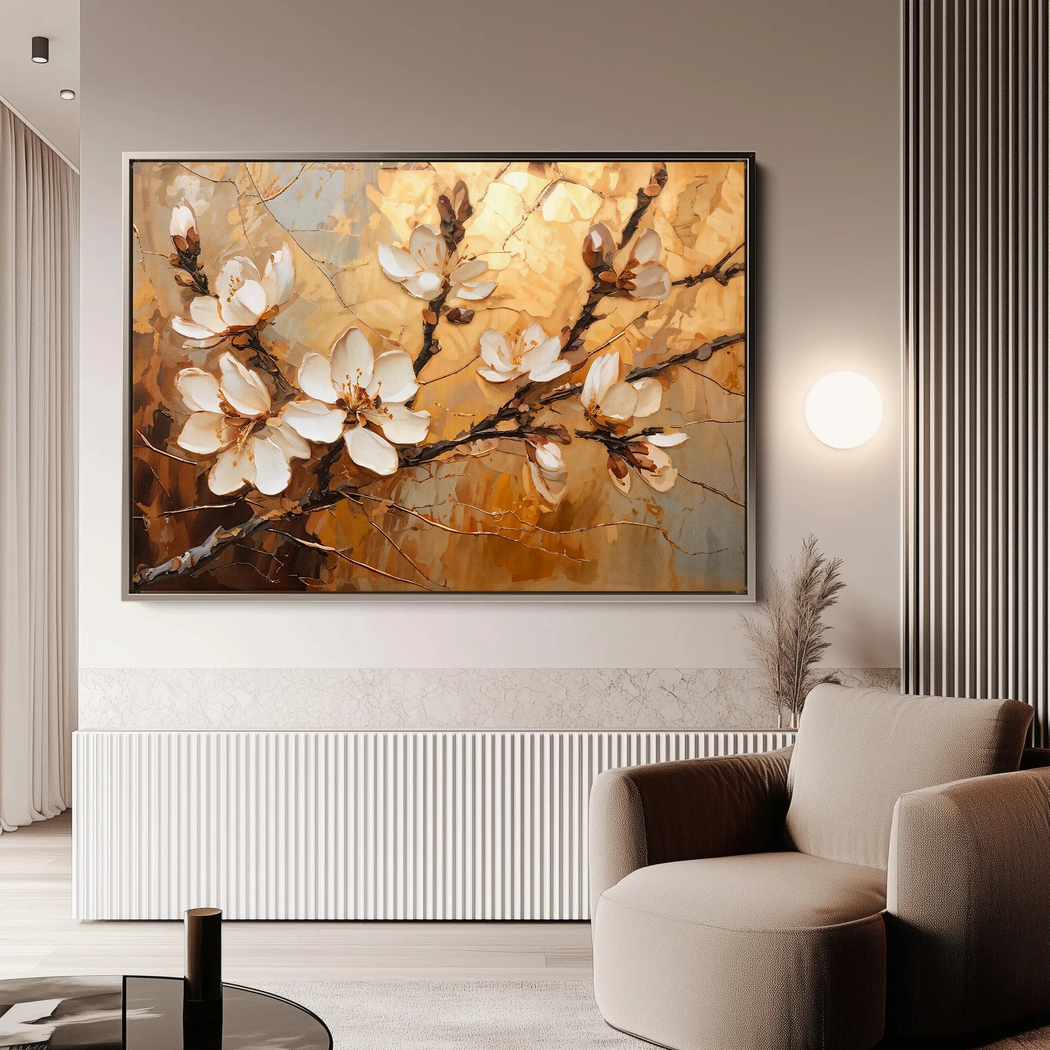 Floral 141 Canvas Art 60 x 40 cm / Black