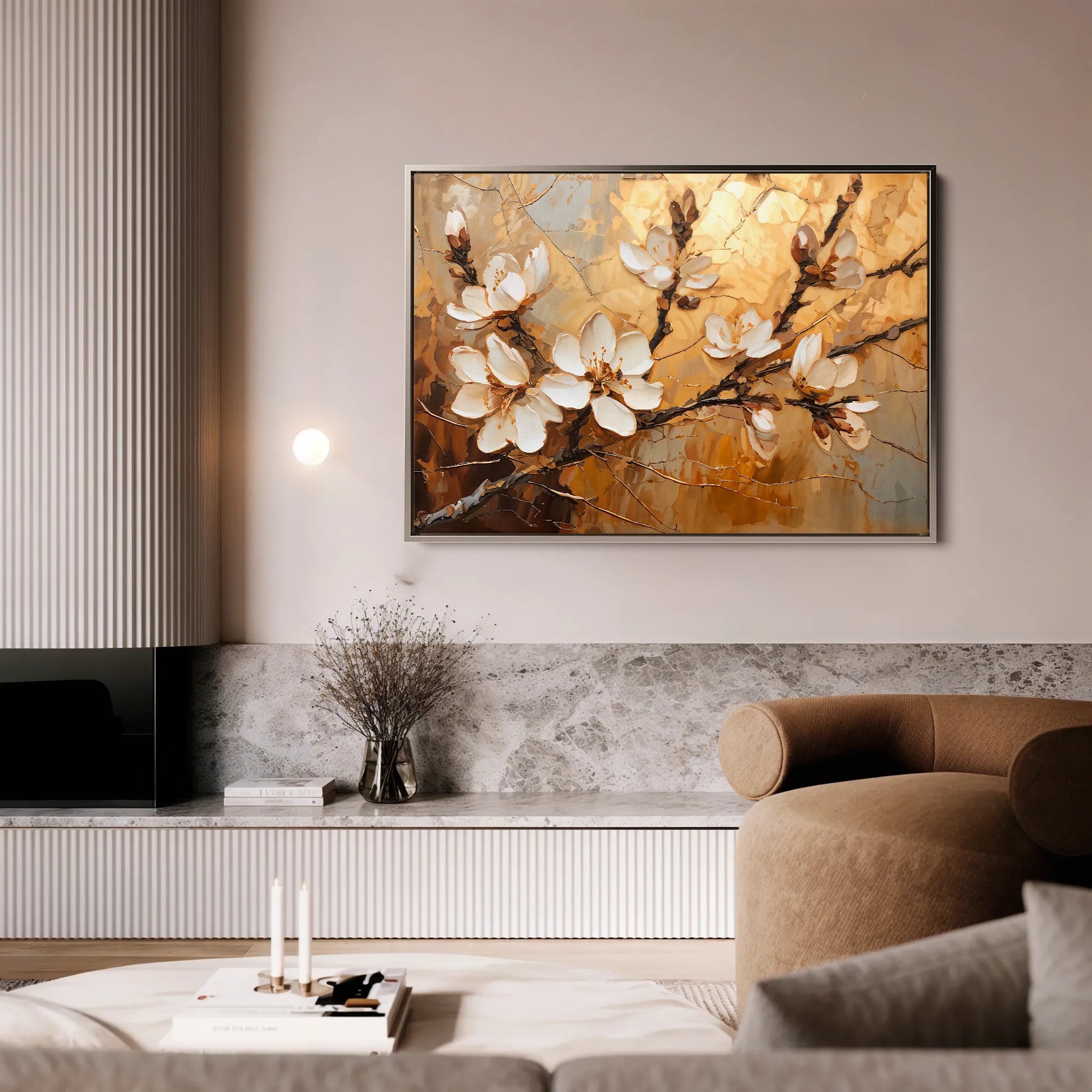 Floral 141 Canvas Art 60 x 40 cm / Black